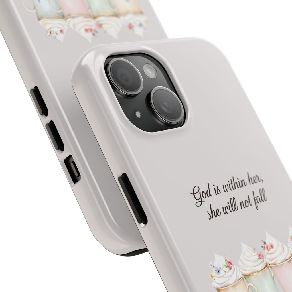 God Is Within Her Floral Phone Case | Scripture Bible Verse iPhone Case