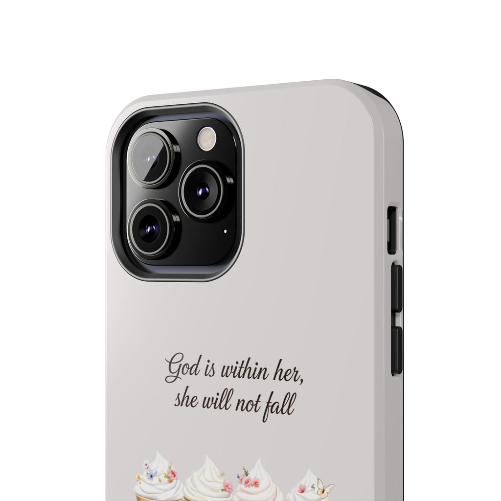 God Is Within Her Floral Phone Case | Scripture Bible Verse iPhone Case