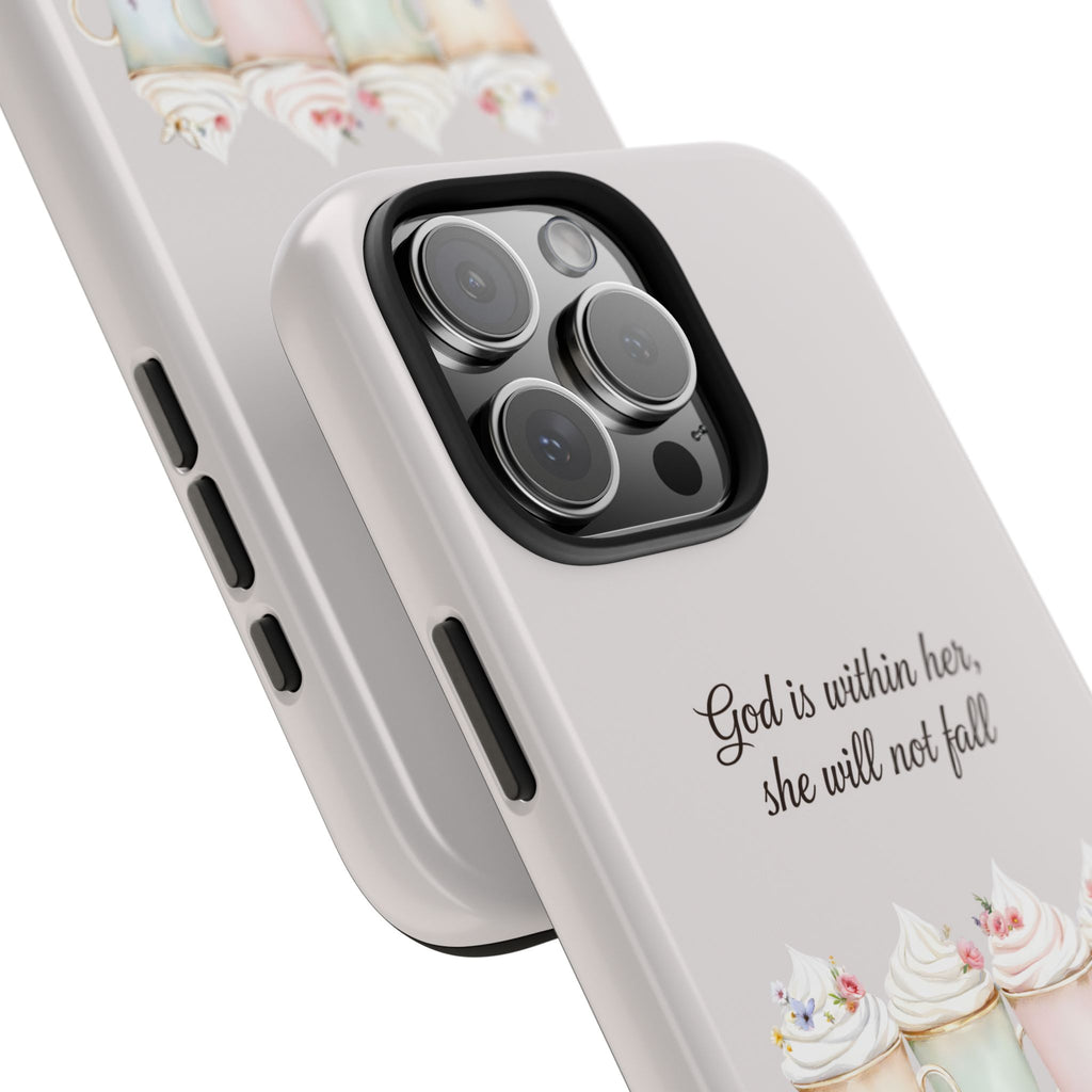 God Is Within Her Floral Phone Case | Scripture Bible Verse iPhone Case