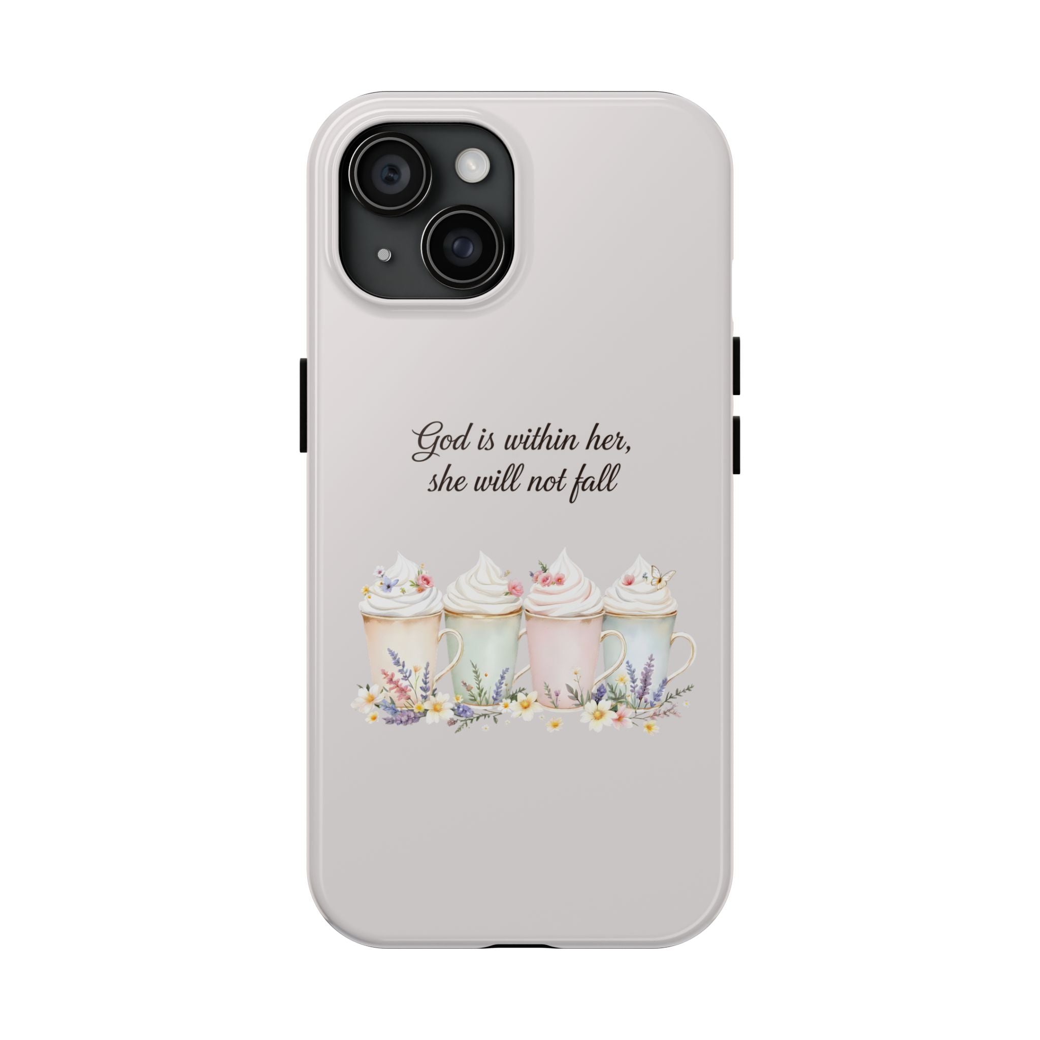 God Is Within Her Floral Phone Case | Scripture Bible Verse iPhone Case