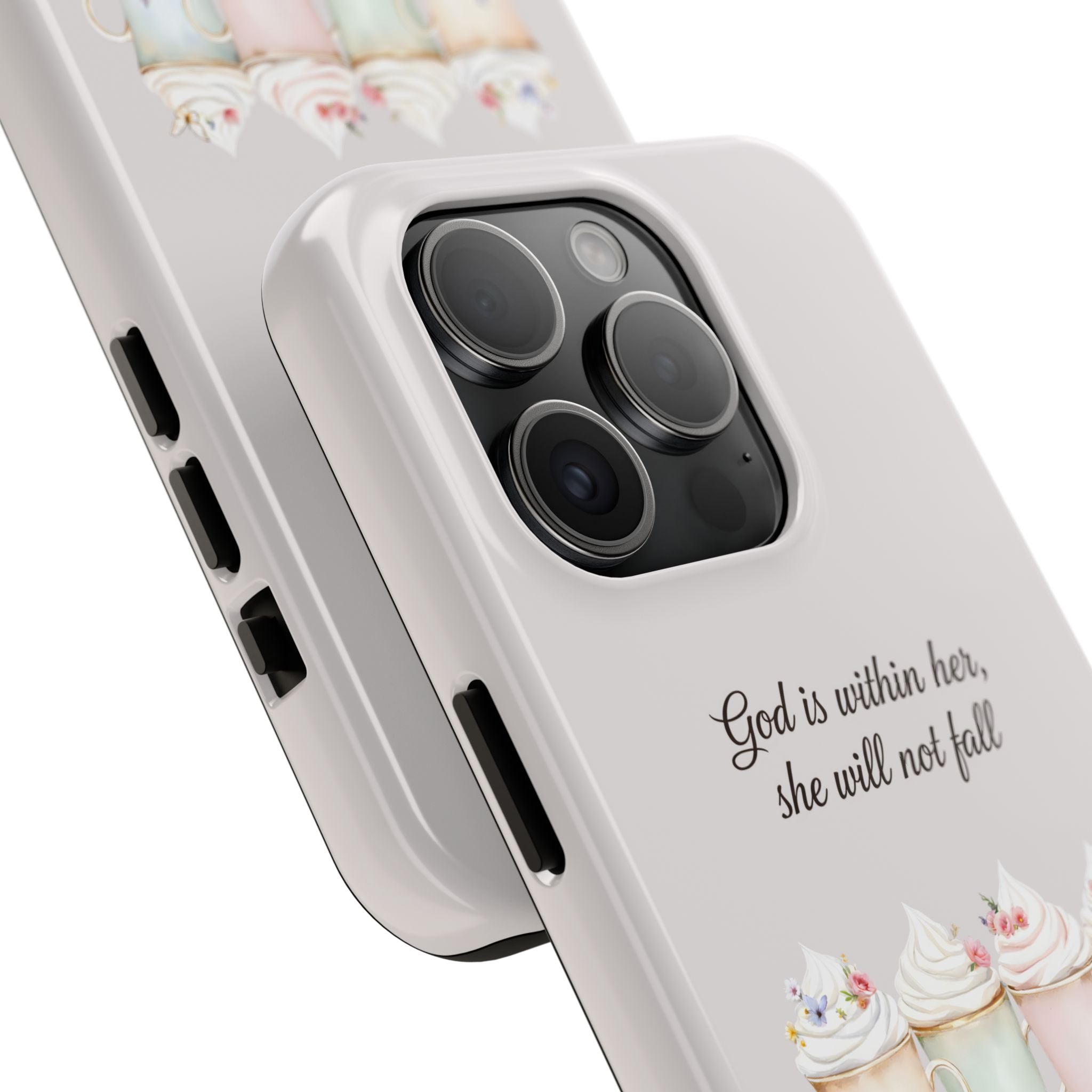 God Is Within Her Floral Phone Case | Scripture Bible Verse iPhone Case