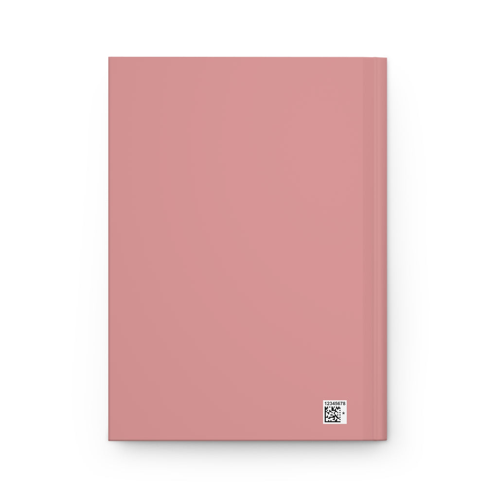 Hardcover Journal — Black Cat "Purr More, Worry Less" Pink Notebook