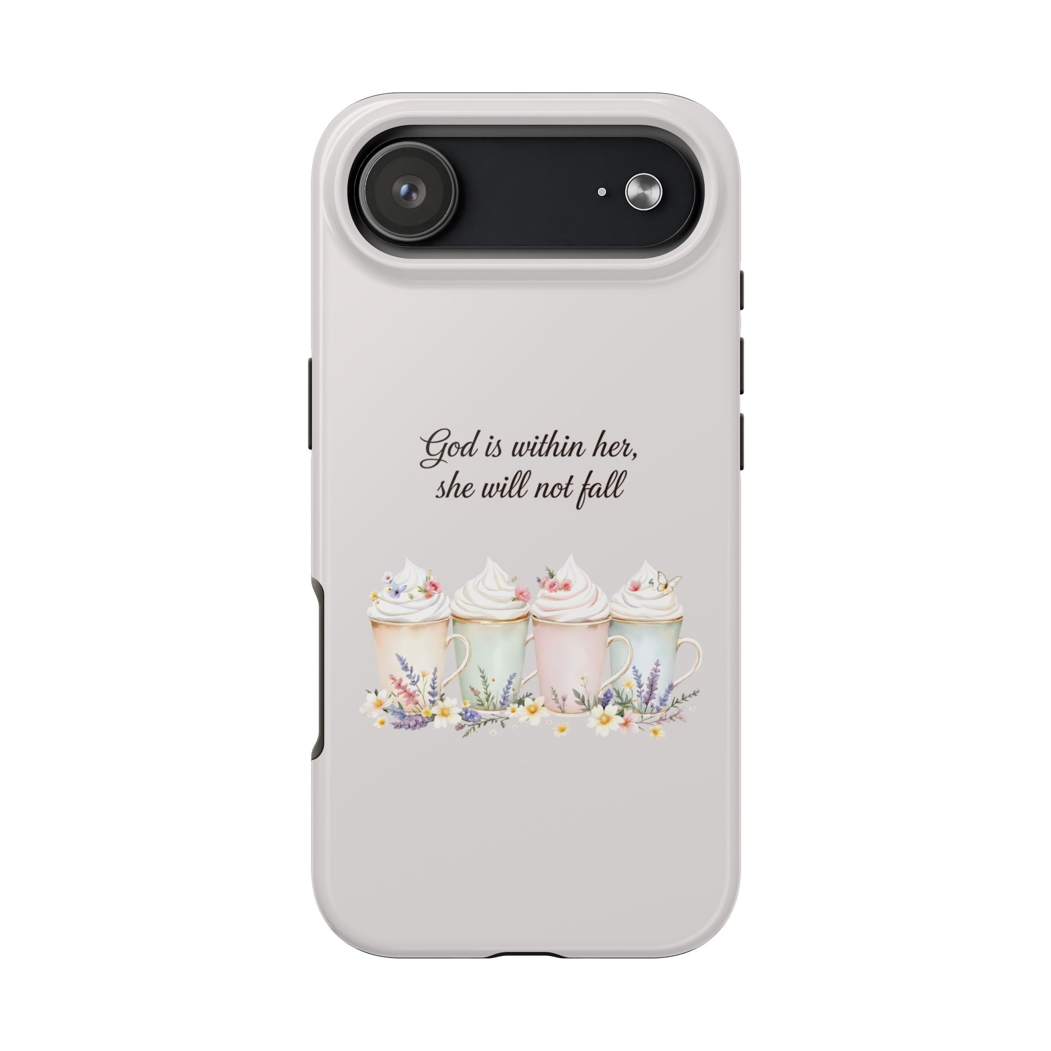 God Is Within Her Floral Phone Case | Scripture Bible Verse iPhone Case
