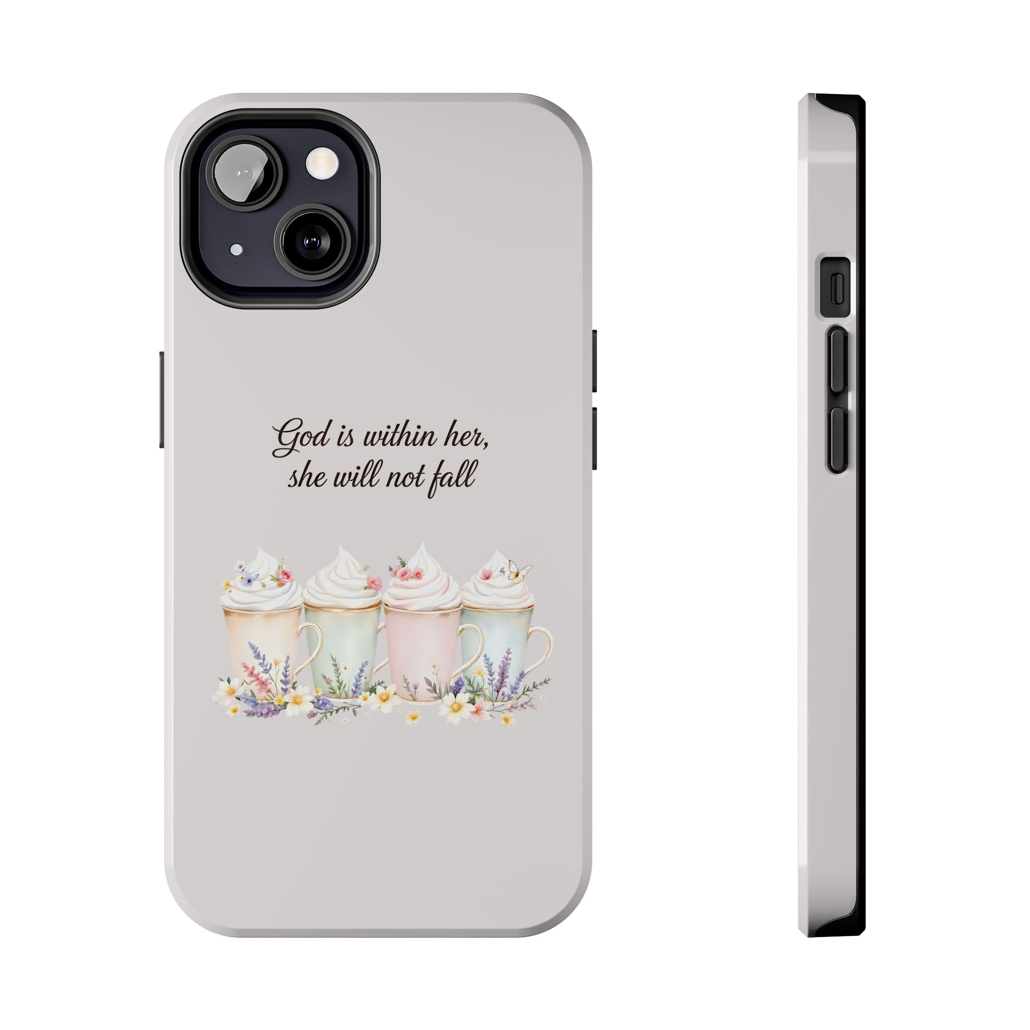 God Is Within Her Floral Phone Case | Scripture Bible Verse iPhone Case