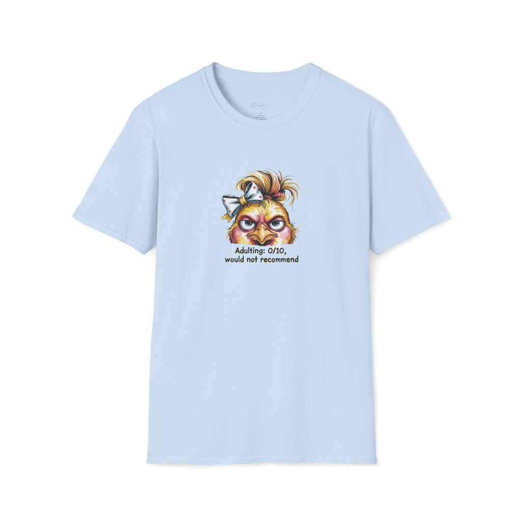 T‑Shirt — "Adulting: 0/10, Would Not Recommend" Funny Cat Graphic Tee