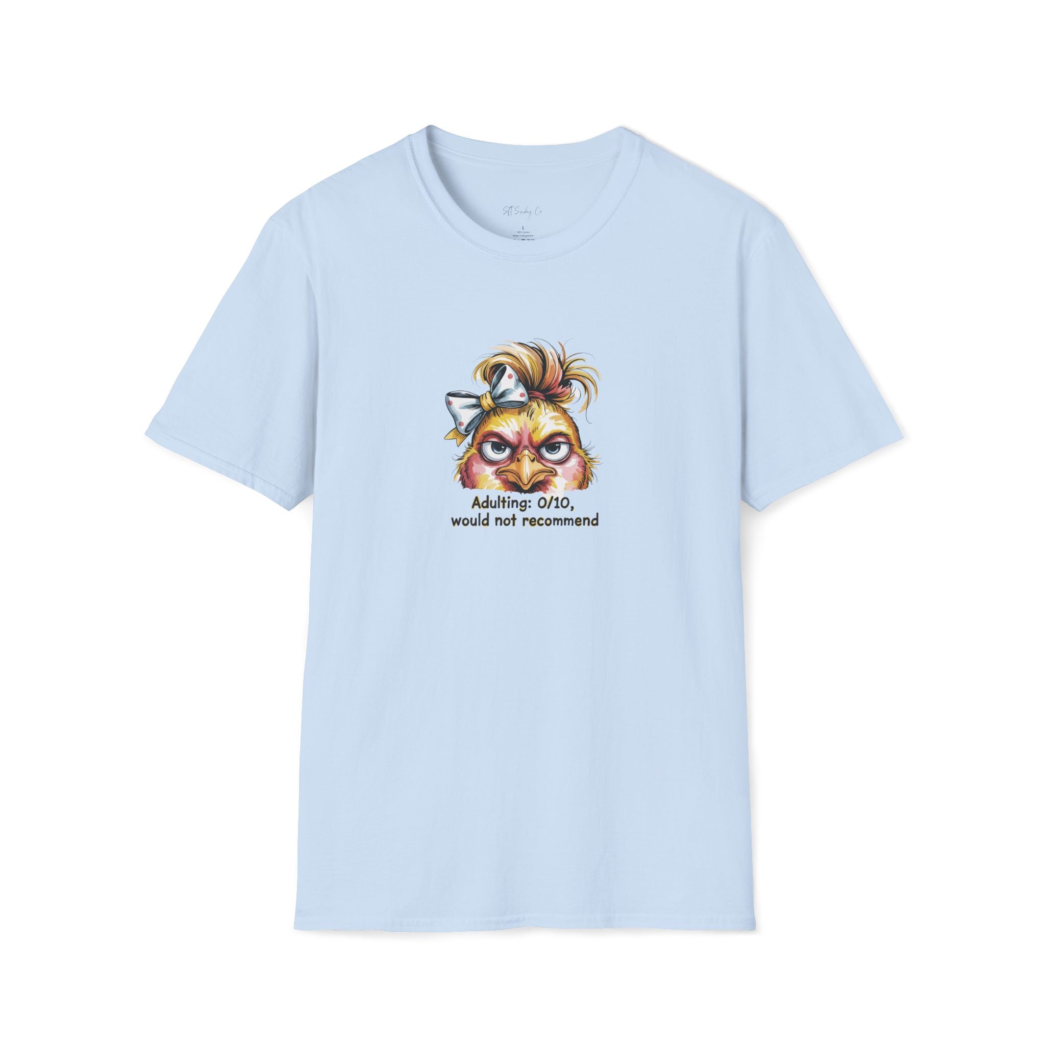 T‑Shirt — "Adulting: 0/10, Would Not Recommend" Funny Cat Graphic Tee