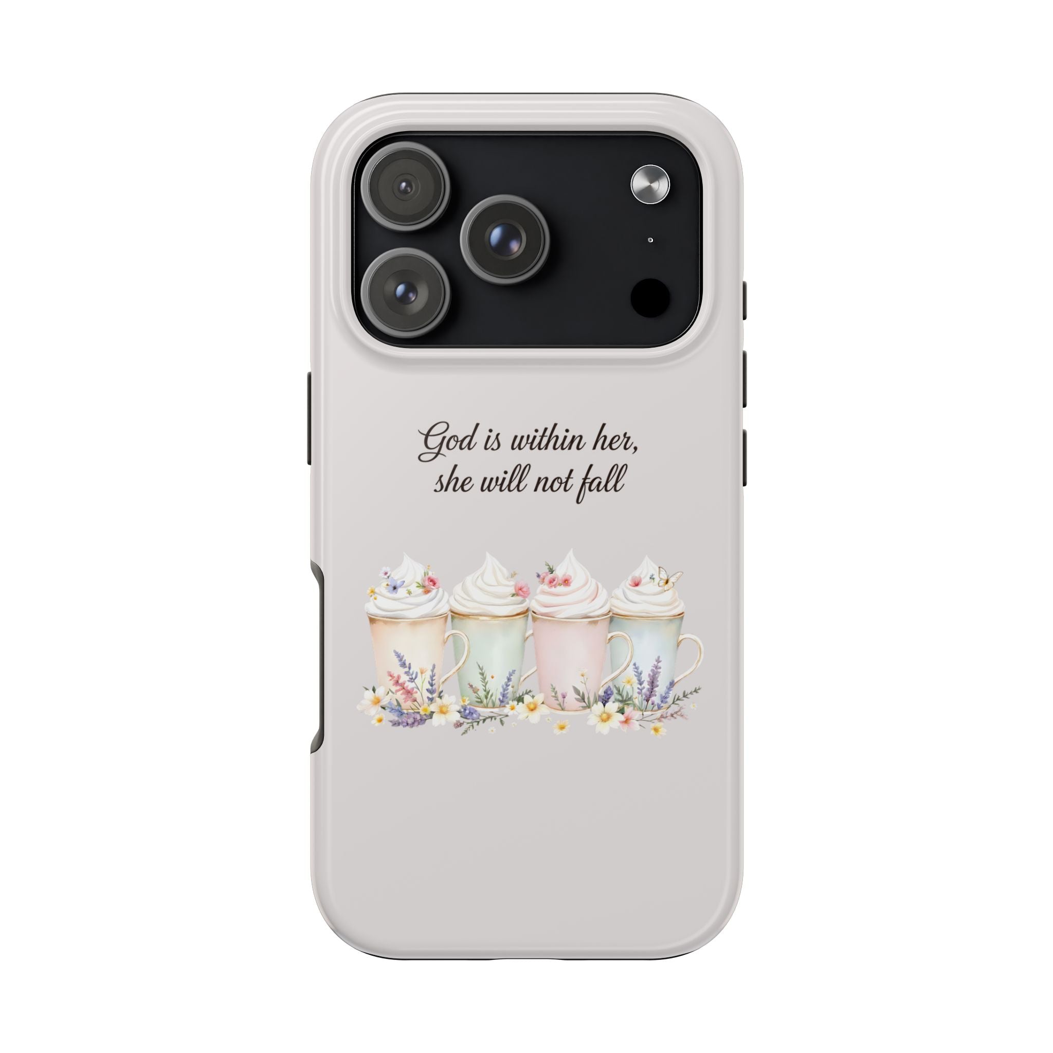 God Is Within Her Floral Phone Case | Scripture Bible Verse iPhone Case