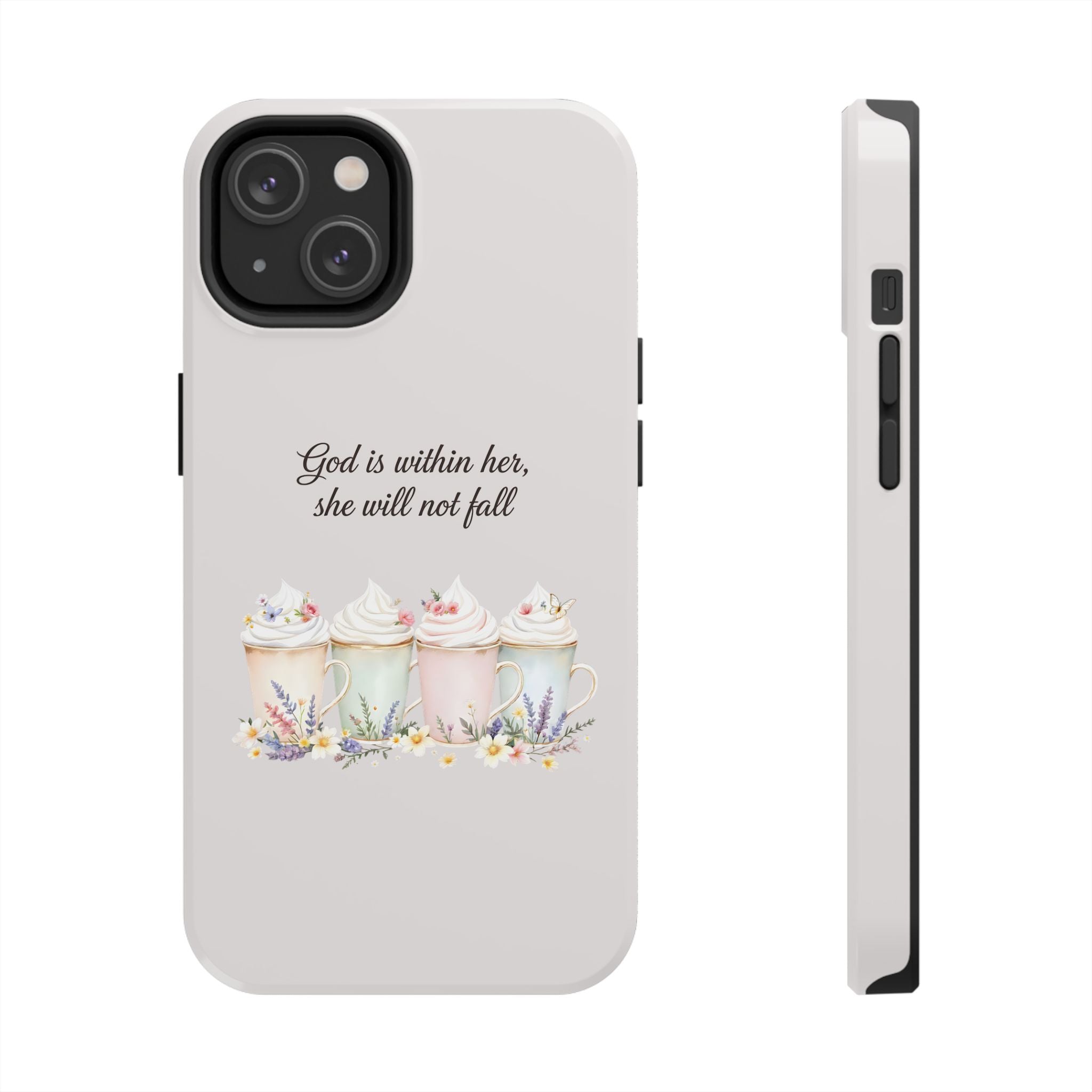 God Is Within Her Floral Phone Case | Scripture Bible Verse iPhone Case