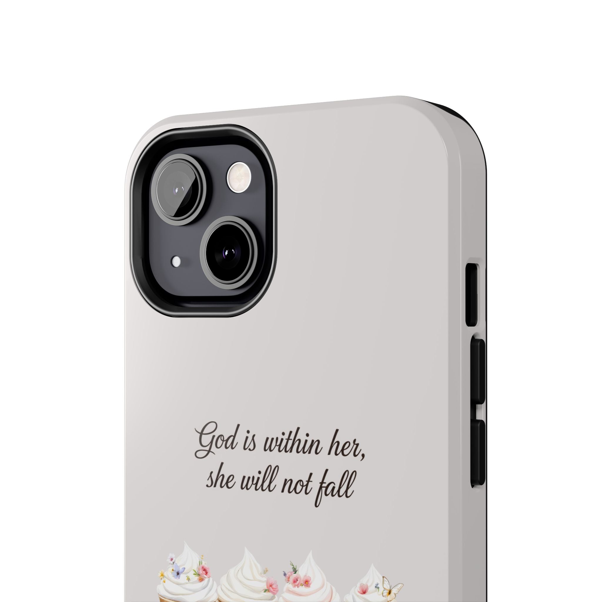 God Is Within Her Floral Phone Case | Scripture Bible Verse iPhone Case