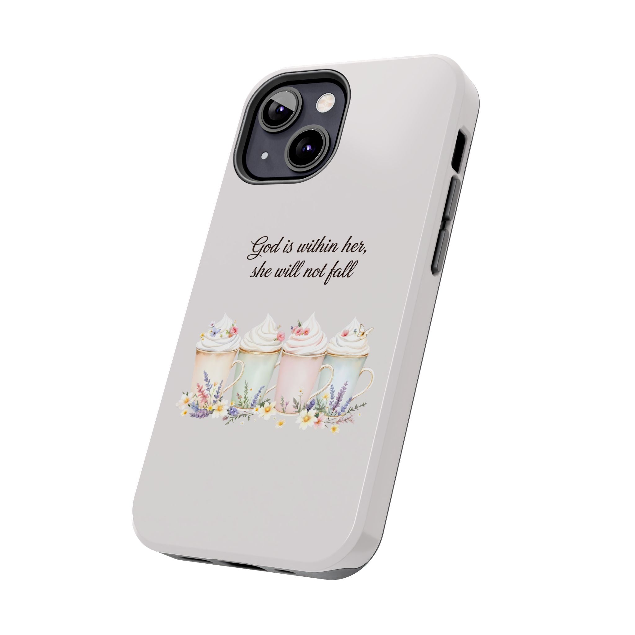 God Is Within Her Floral Phone Case | Scripture Bible Verse iPhone Case