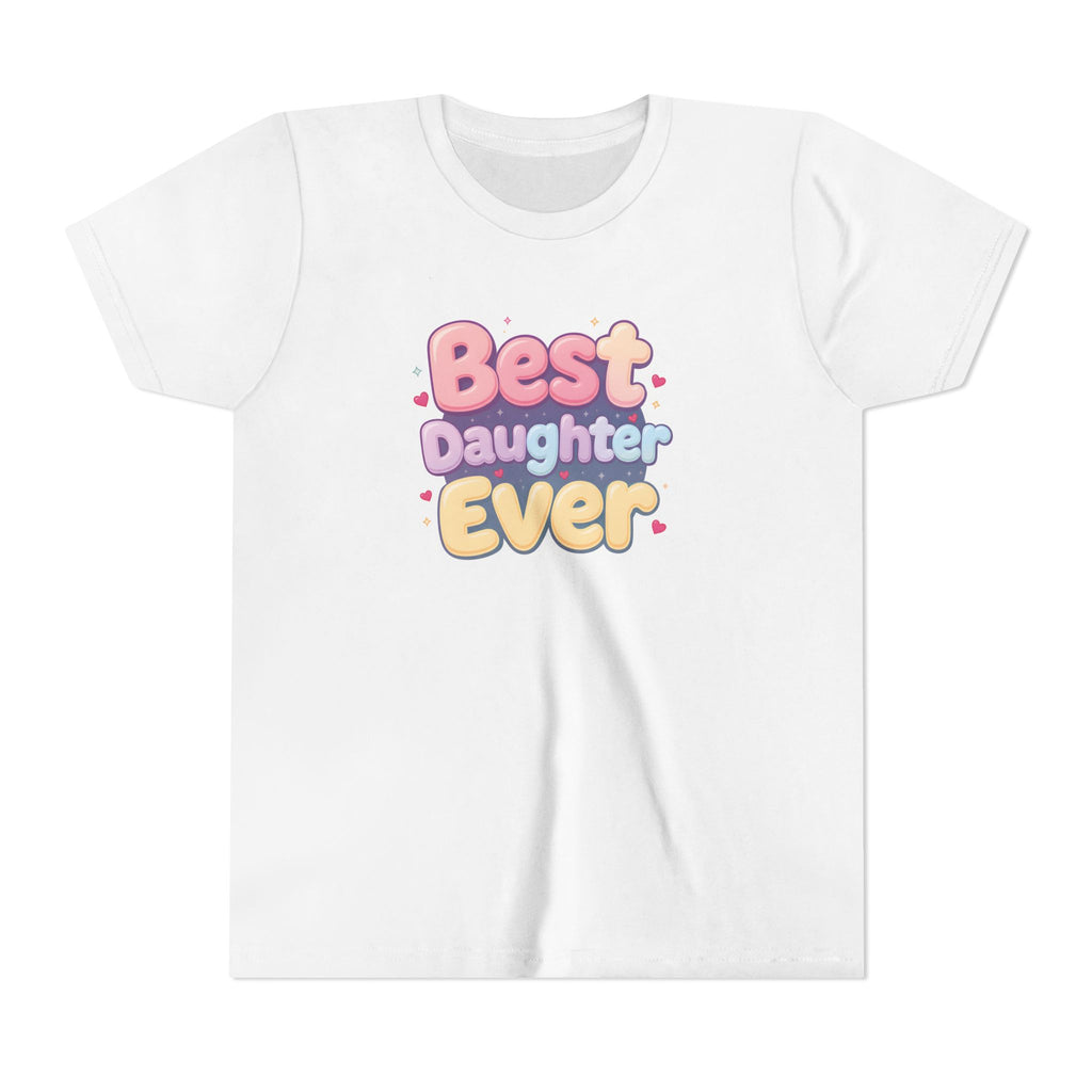 Best Daughter Ever Youth Tee — Cute Pastel Kids' T‑Shirt for Daughters, Mother's Day Gift