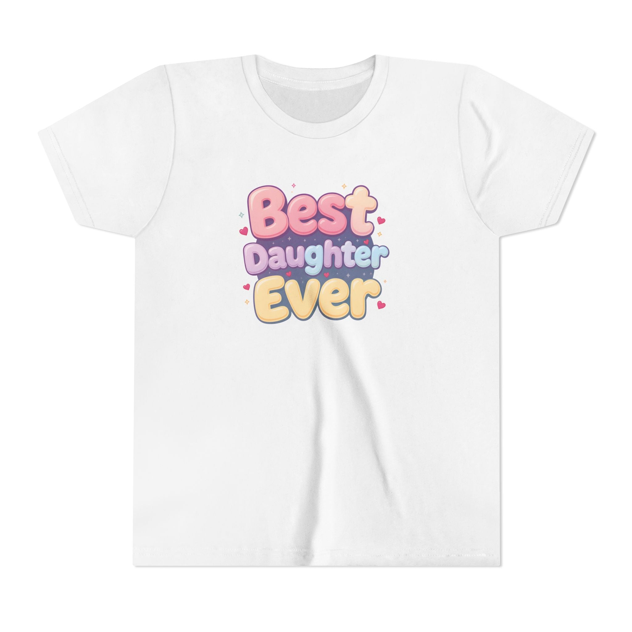 Best Daughter Ever Youth Tee — Cute Pastel Kids' T‑Shirt for Daughters, Mother's Day Gift