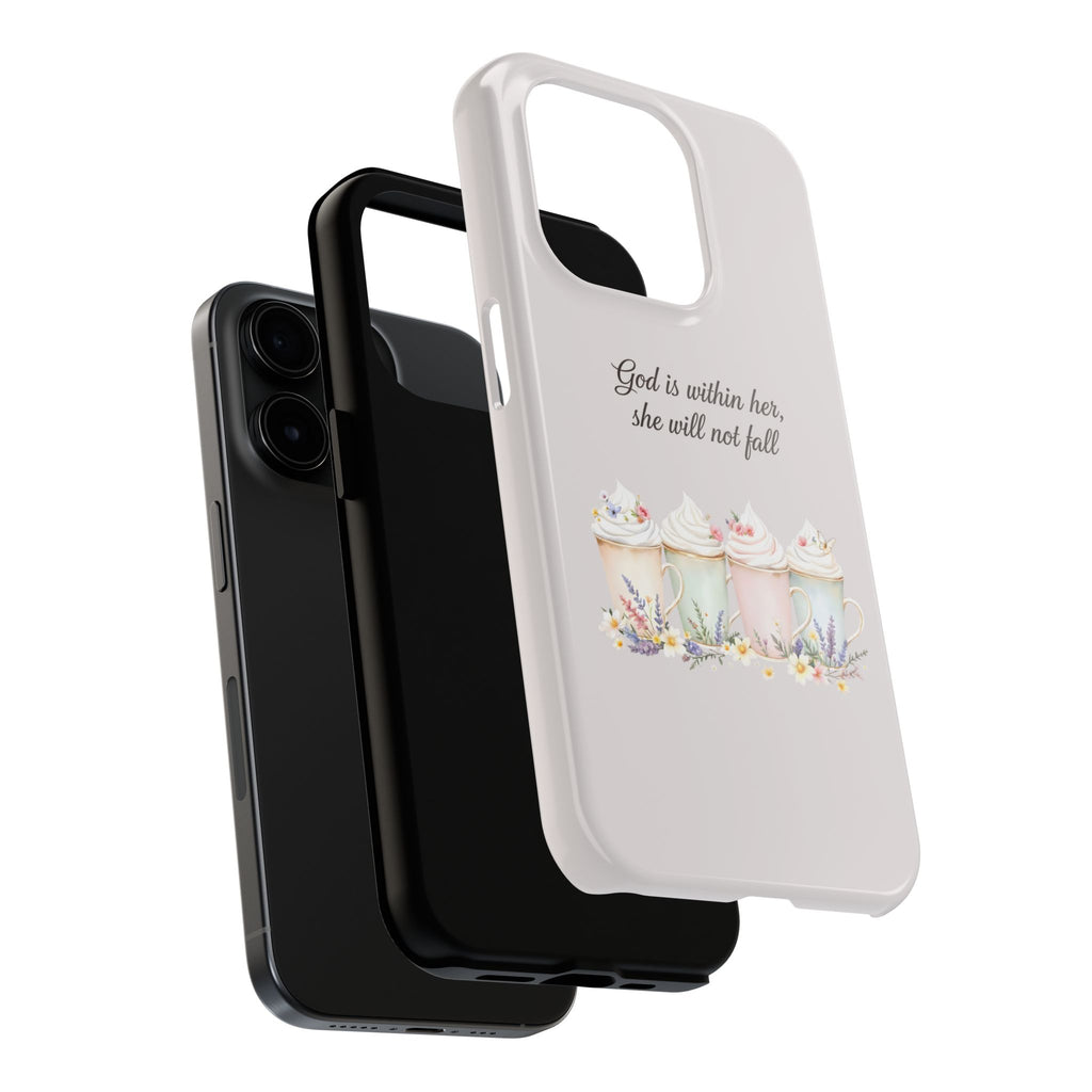 God Is Within Her Floral Phone Case | Scripture Bible Verse iPhone Case
