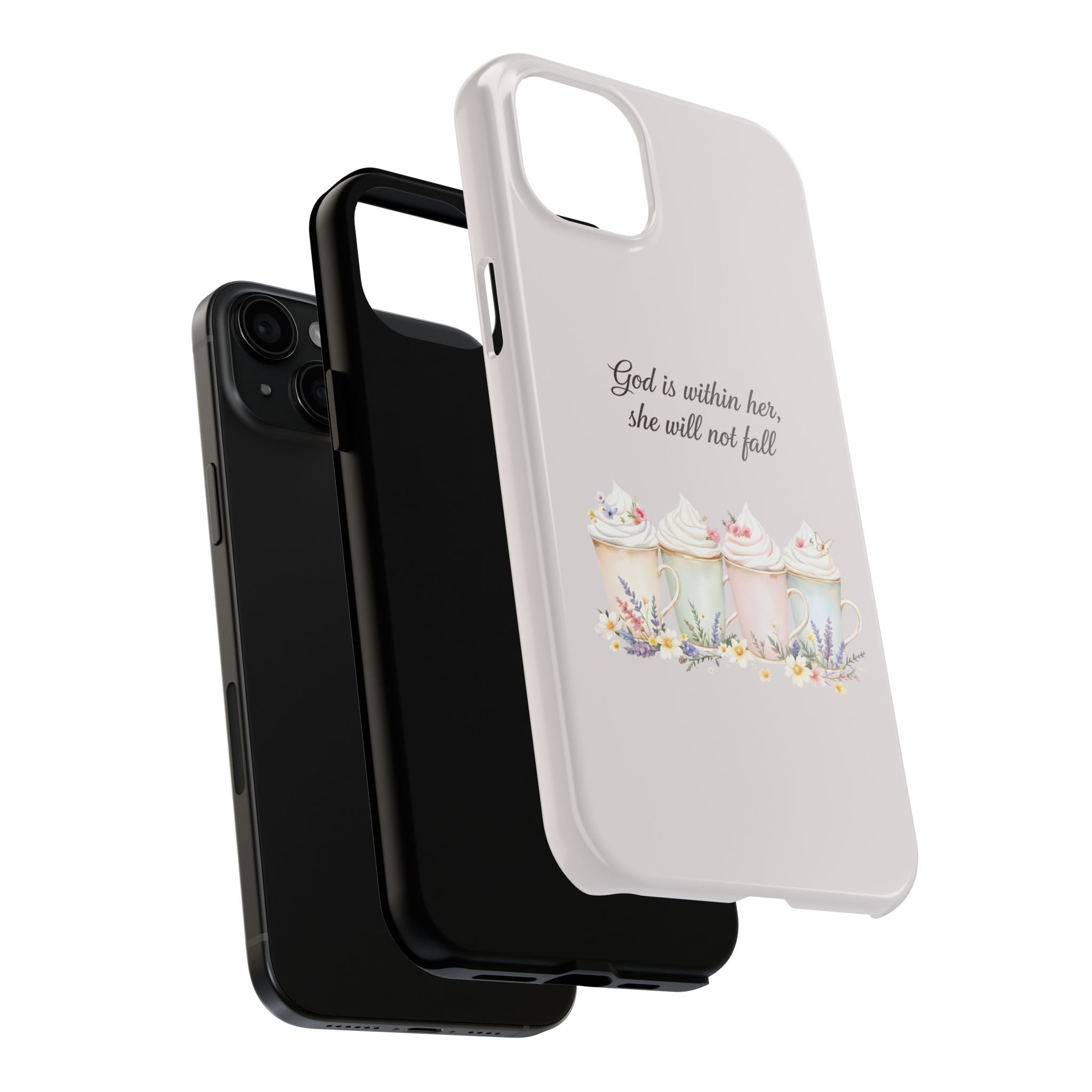 God Is Within Her Floral Phone Case | Scripture Bible Verse iPhone Case