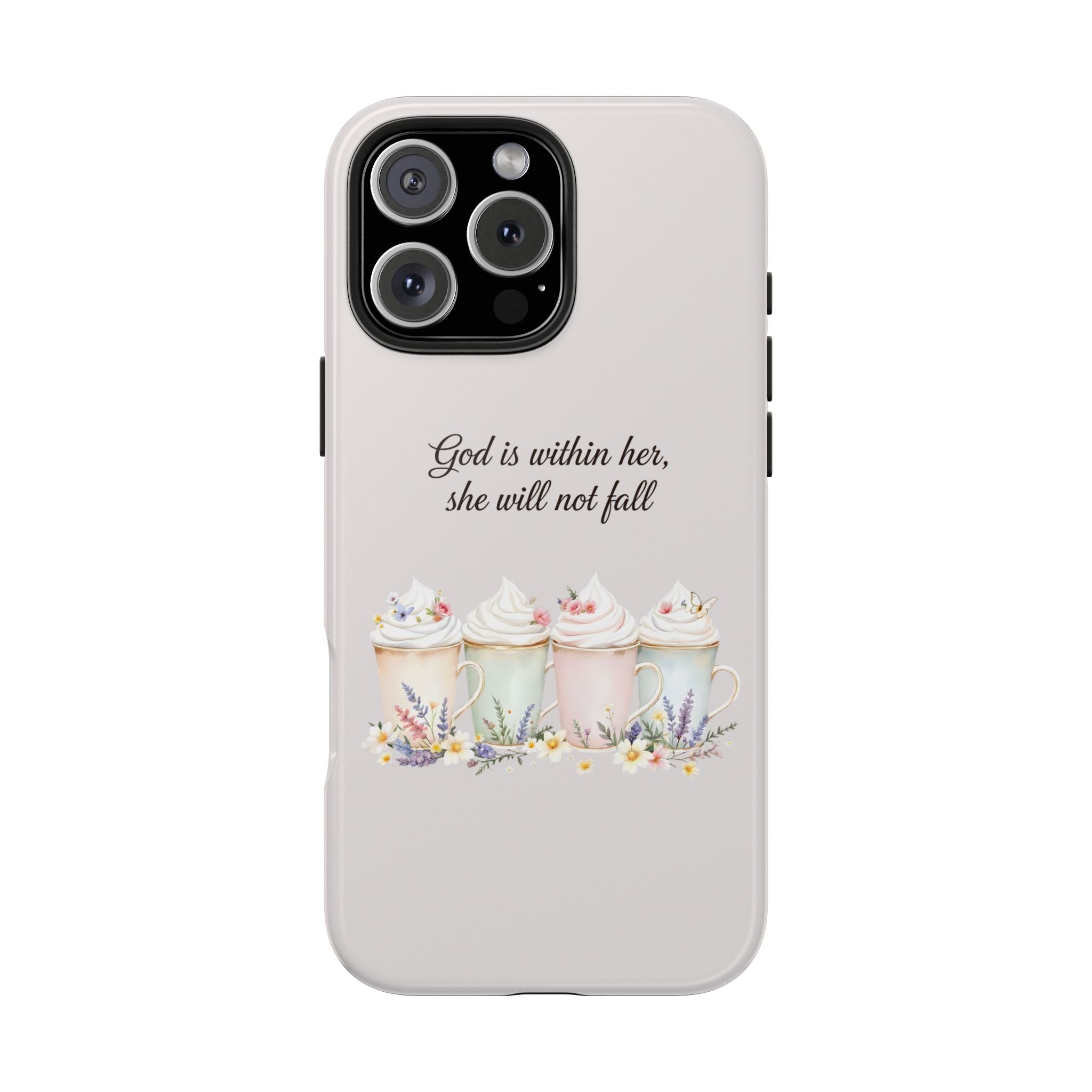 God Is Within Her Floral Phone Case | Scripture Bible Verse iPhone Case