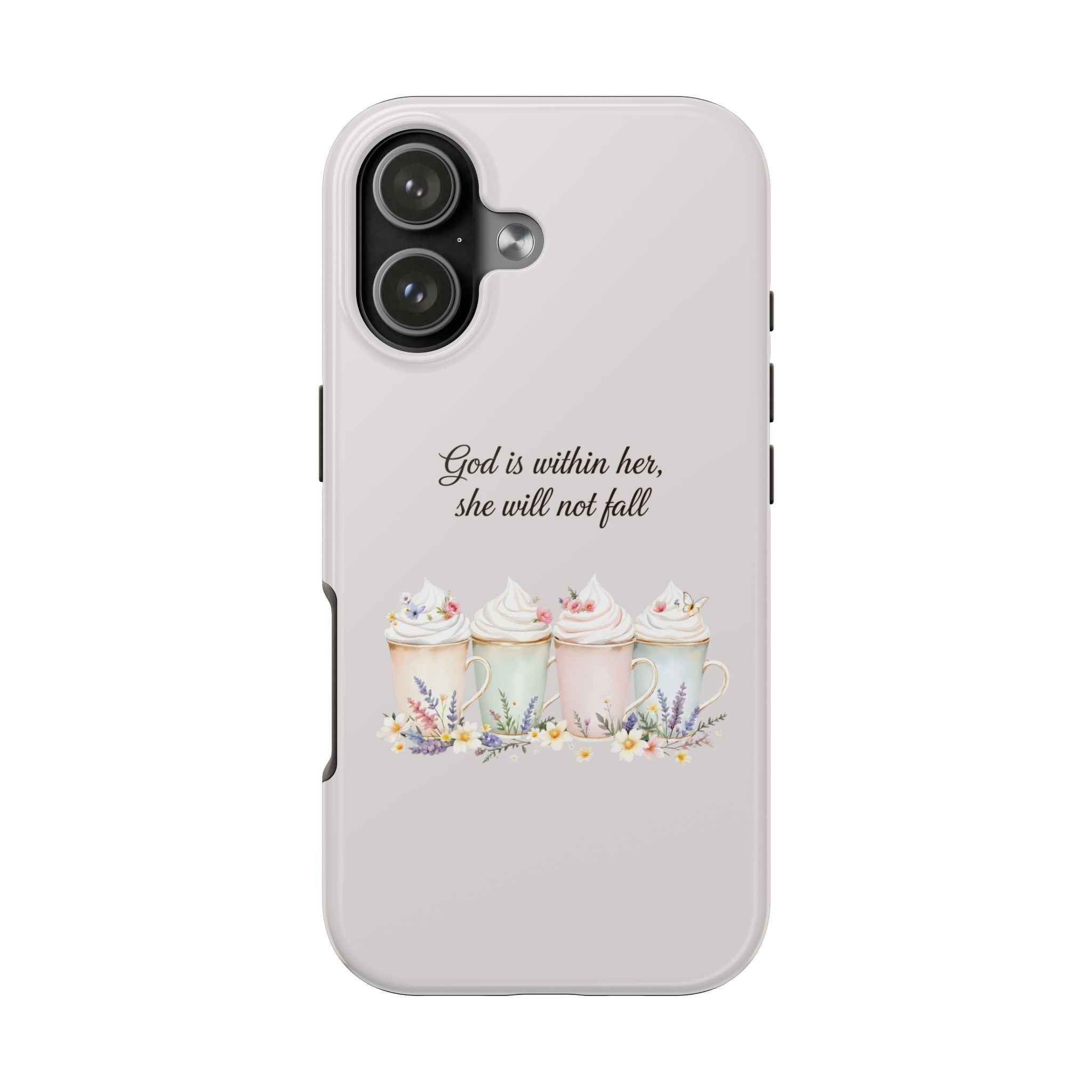 God Is Within Her Floral Phone Case | Scripture Bible Verse iPhone Case