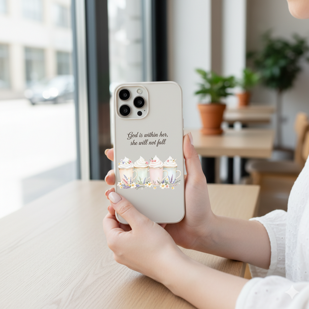 God Is Within Her Floral Phone Case | Scripture Bible Verse iPhone Case