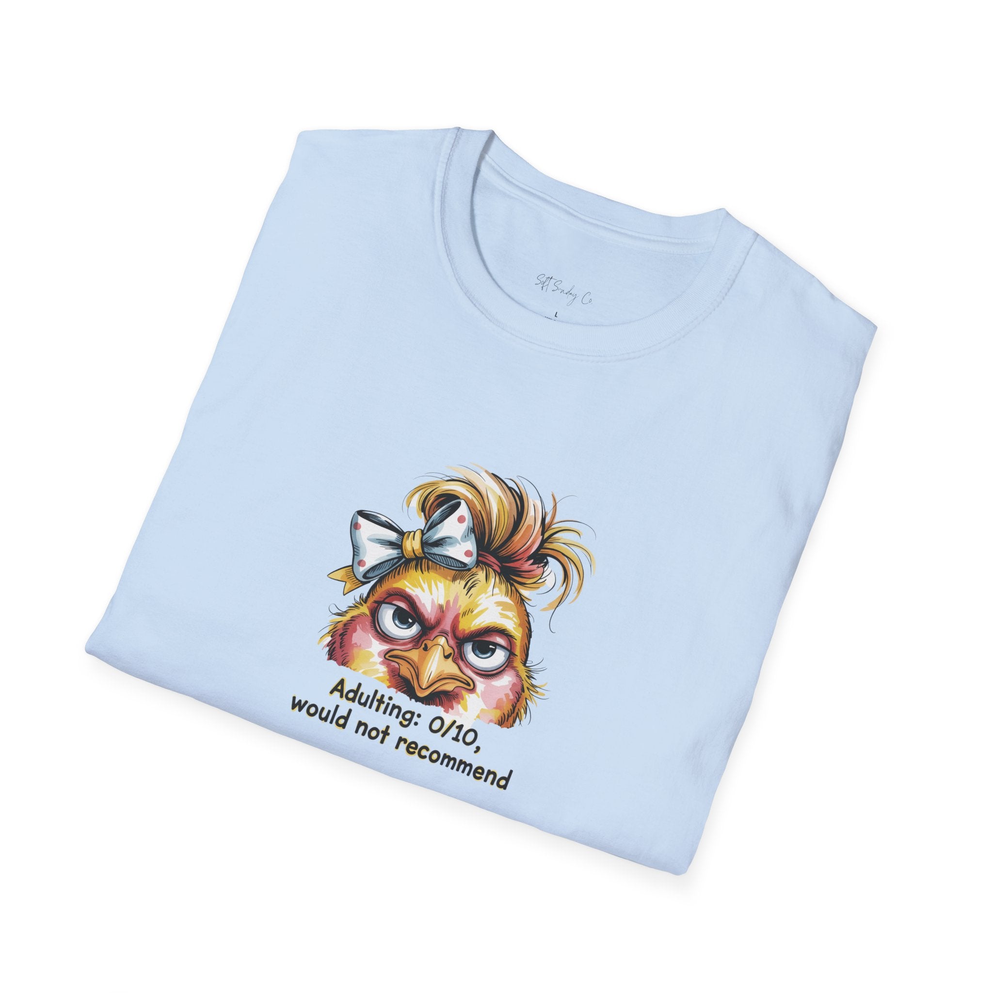 T‑Shirt — "Adulting: 0/10, Would Not Recommend" Funny Cat Graphic Tee
