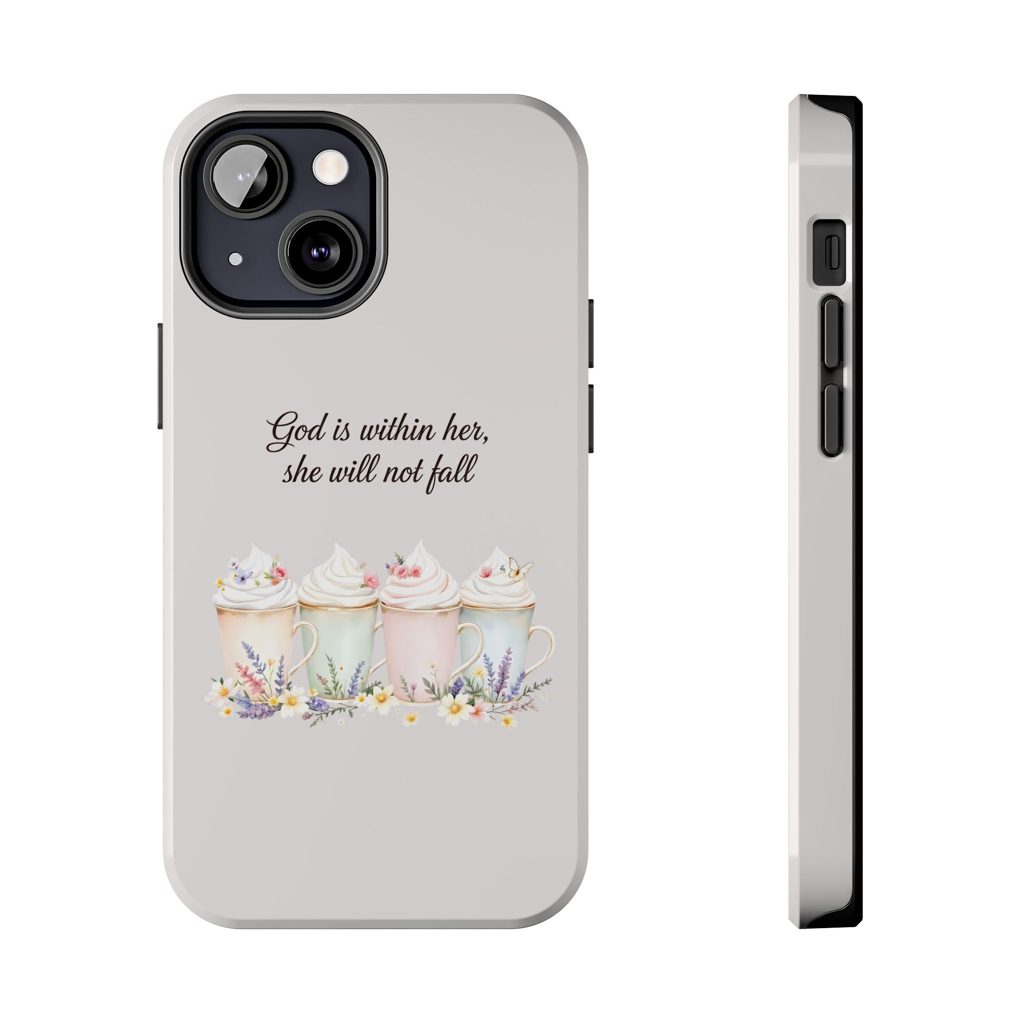 God Is Within Her Floral Phone Case | Scripture Bible Verse iPhone Case