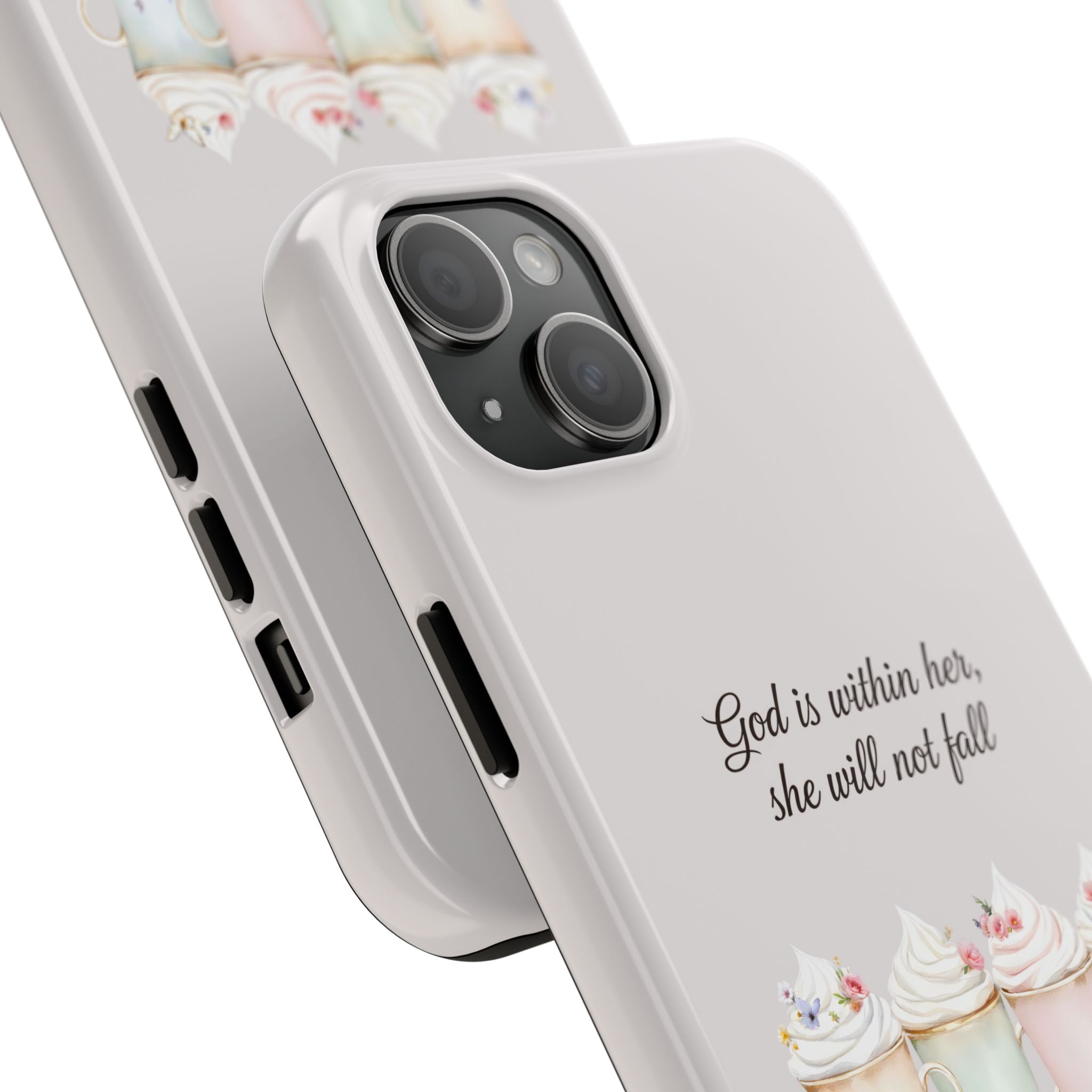 God Is Within Her Floral Phone Case | Scripture Bible Verse iPhone Case