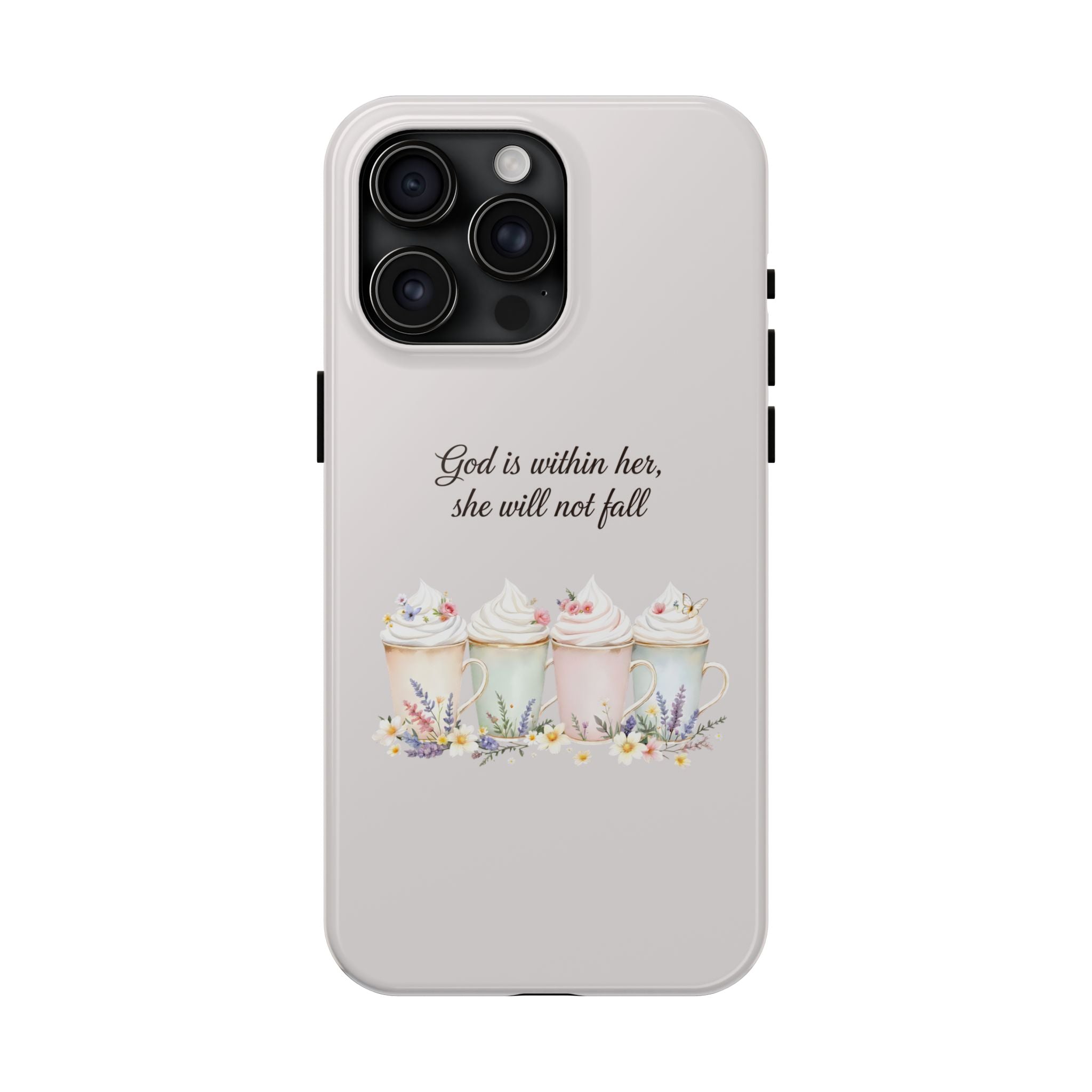 God Is Within Her Floral Phone Case | Scripture Bible Verse iPhone Case