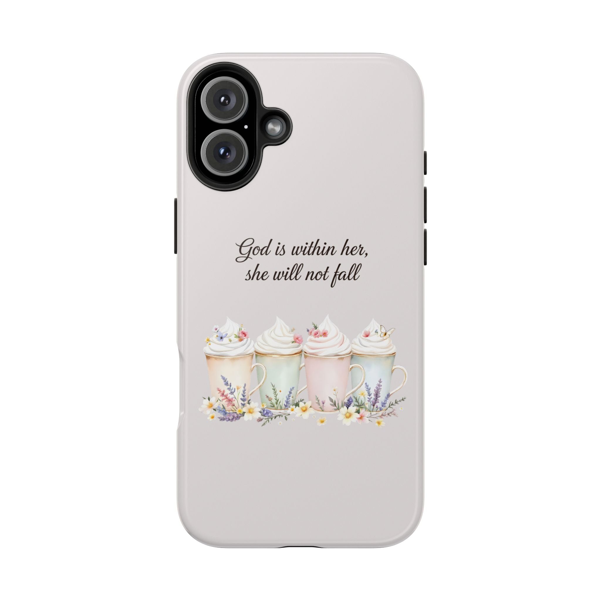 God Is Within Her Floral Phone Case | Scripture Bible Verse iPhone Case