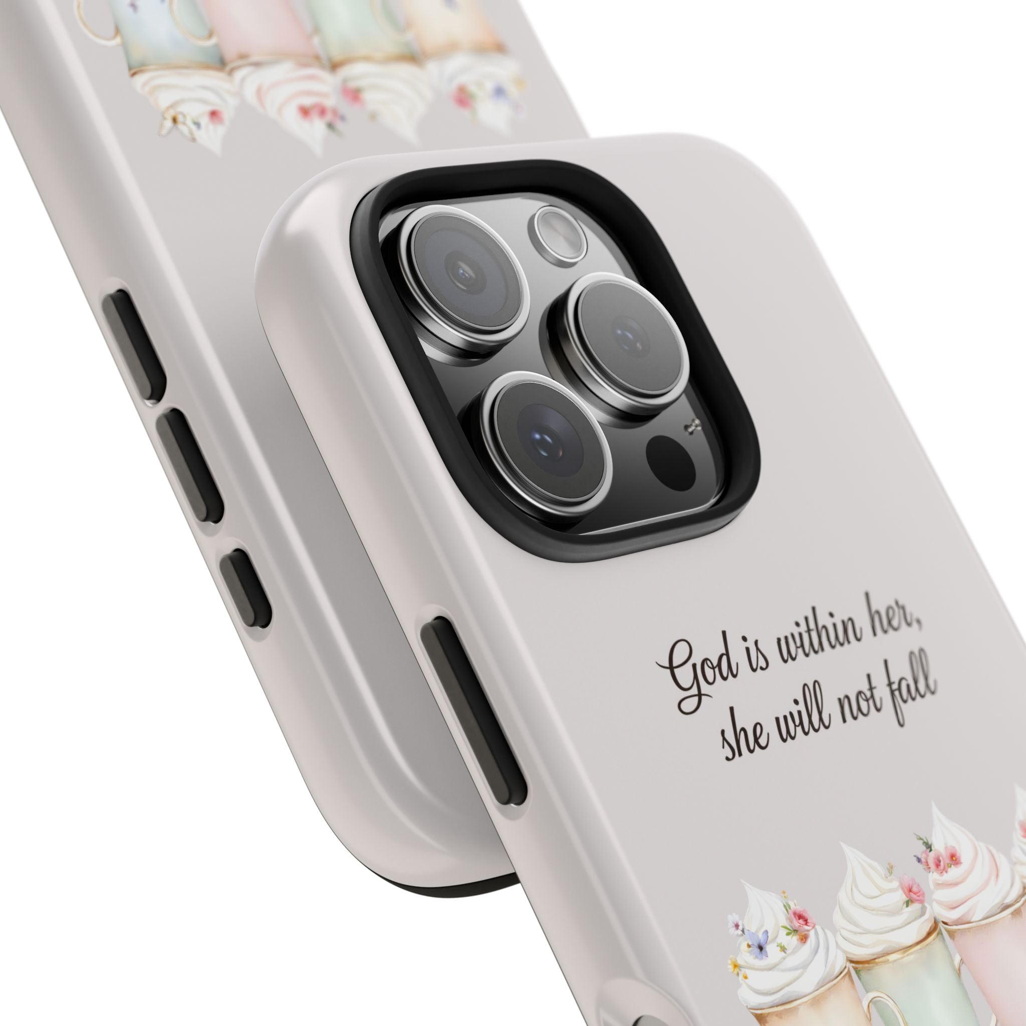 God Is Within Her Floral Phone Case | Scripture Bible Verse iPhone Case