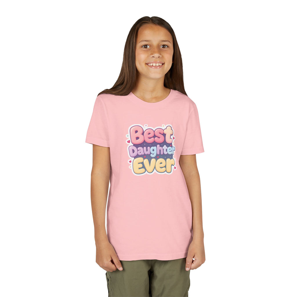 Best Daughter Ever Youth Tee — Cute Pastel Kids' T‑Shirt for Daughters, Mother's Day Gift
