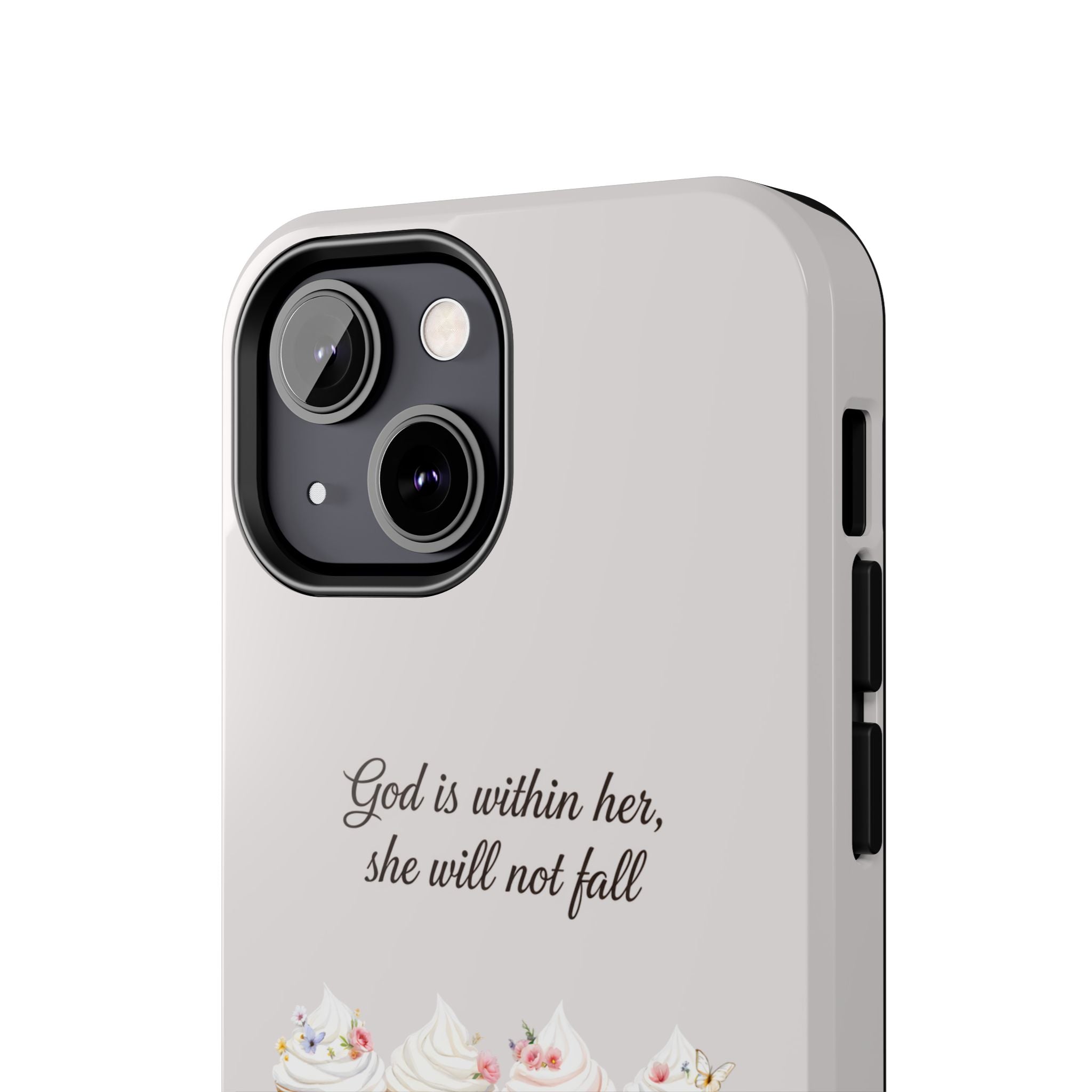 God Is Within Her Floral Phone Case | Scripture Bible Verse iPhone Case