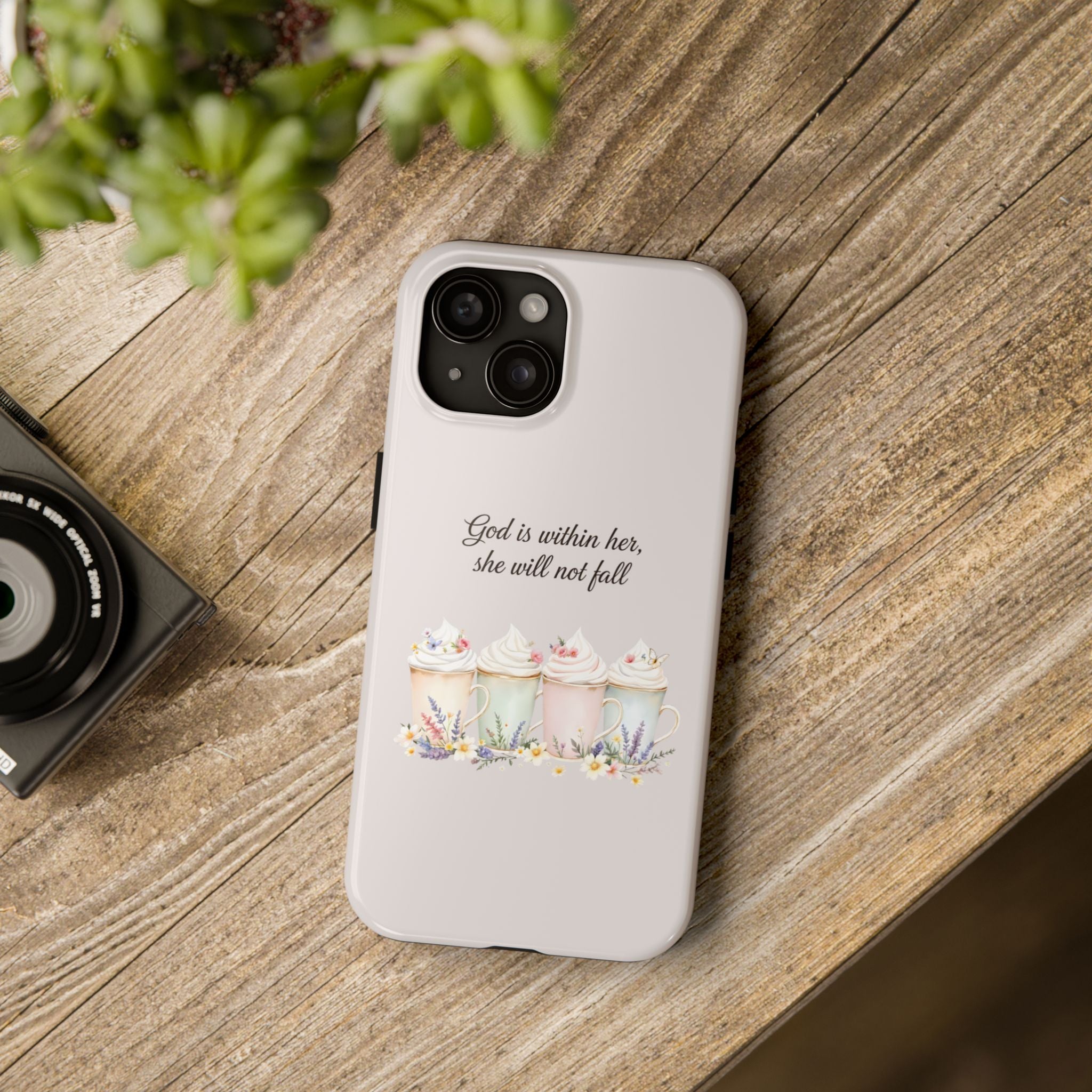 God Is Within Her Floral Phone Case | Scripture Bible Verse iPhone Case