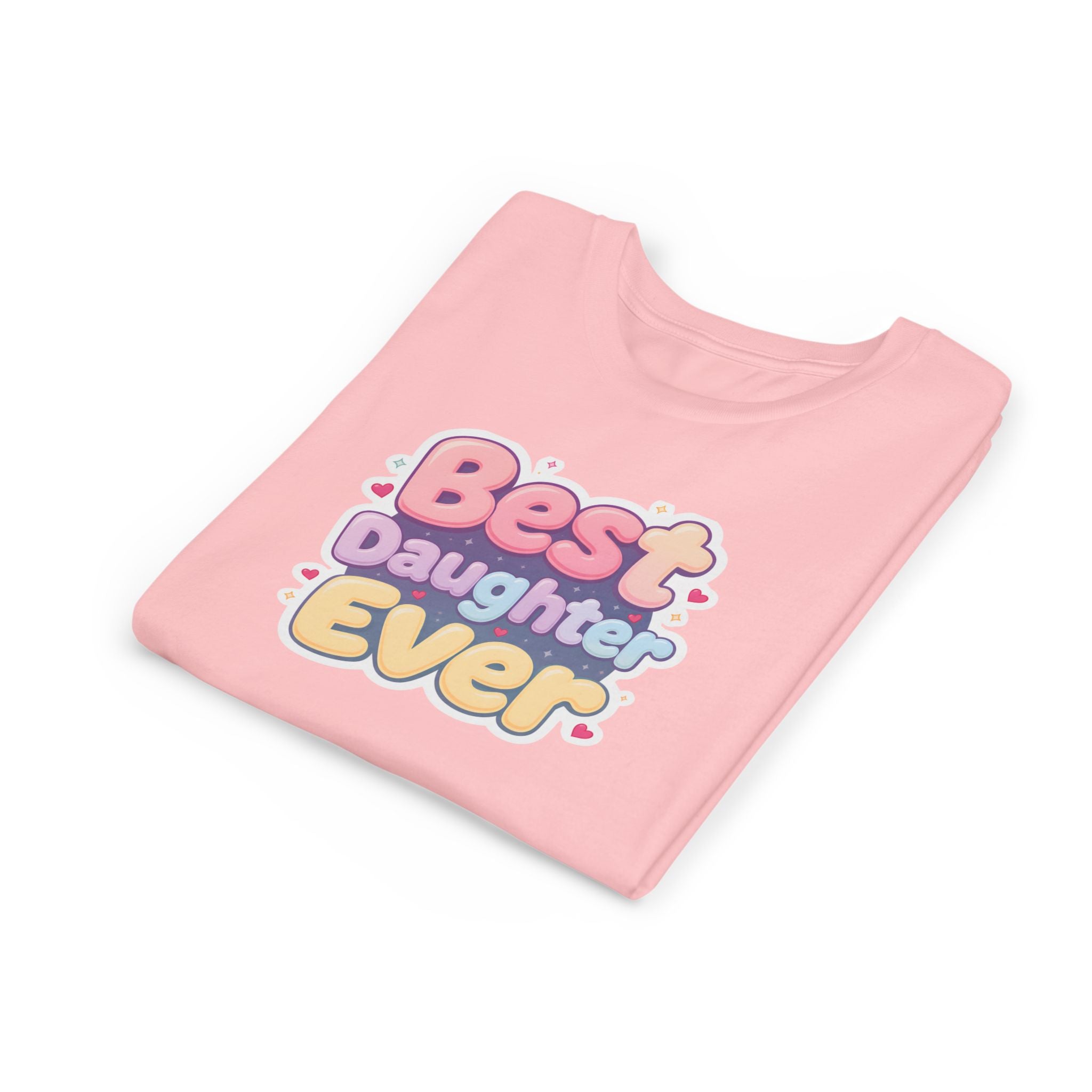 Best Daughter Ever Youth Tee — Cute Pastel Kids' T‑Shirt for Daughters, Mother's Day Gift
