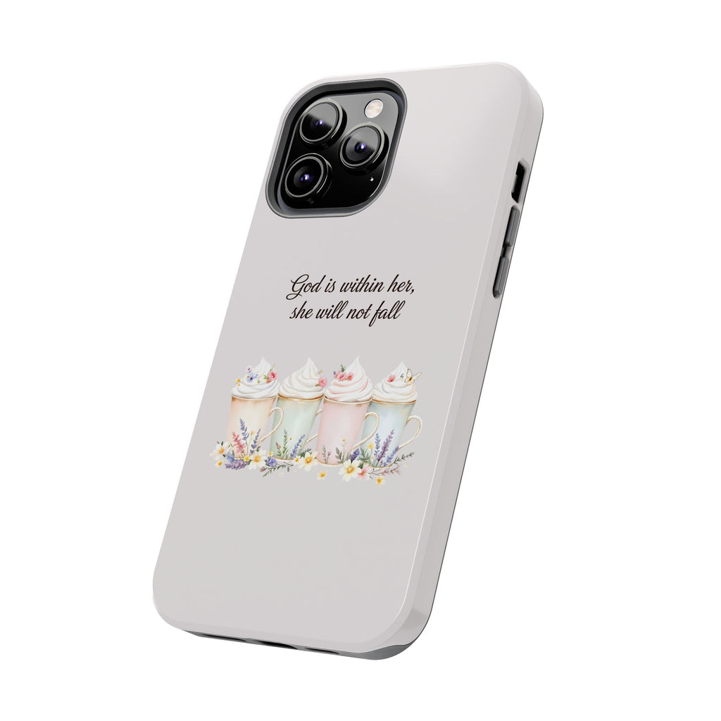 God Is Within Her Floral Phone Case | Scripture Bible Verse iPhone Case