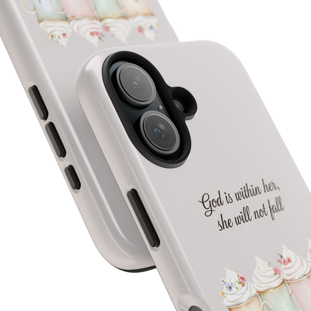 God Is Within Her Floral Phone Case | Scripture Bible Verse iPhone Case