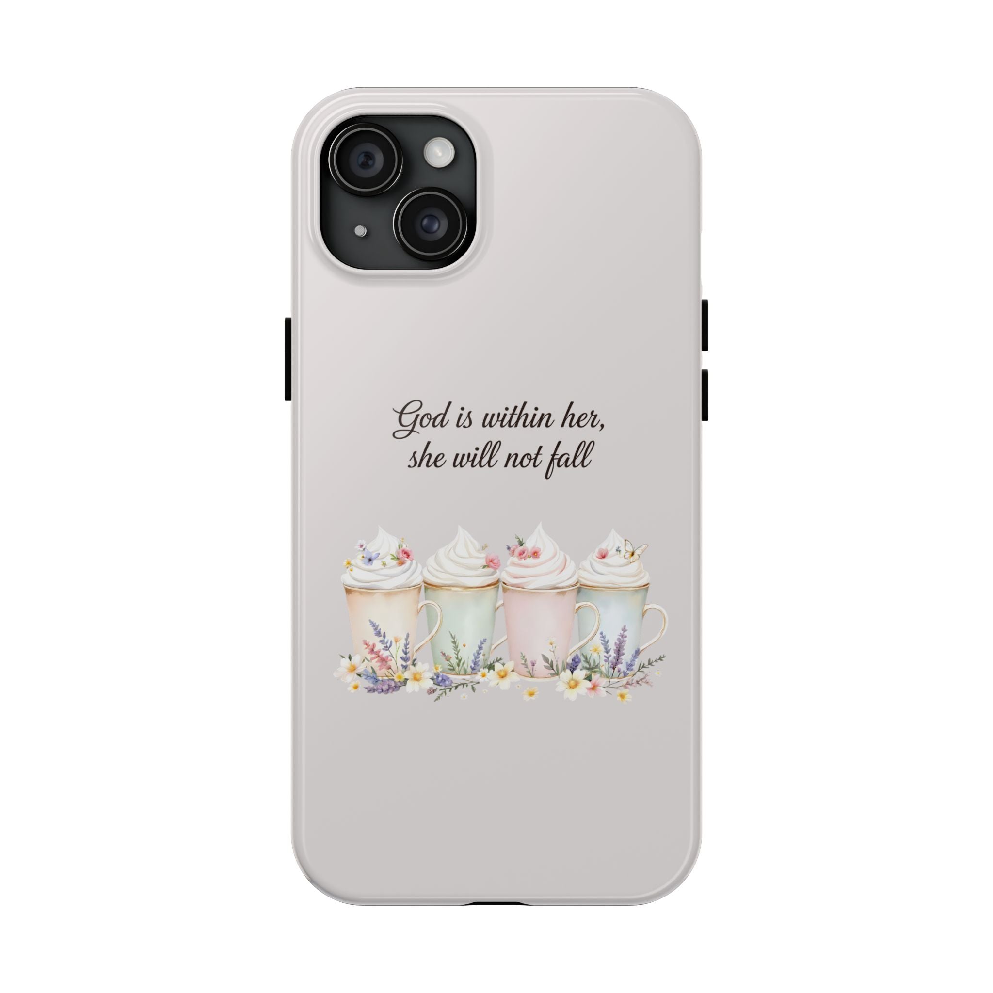 God Is Within Her Floral Phone Case | Scripture Bible Verse iPhone Case
