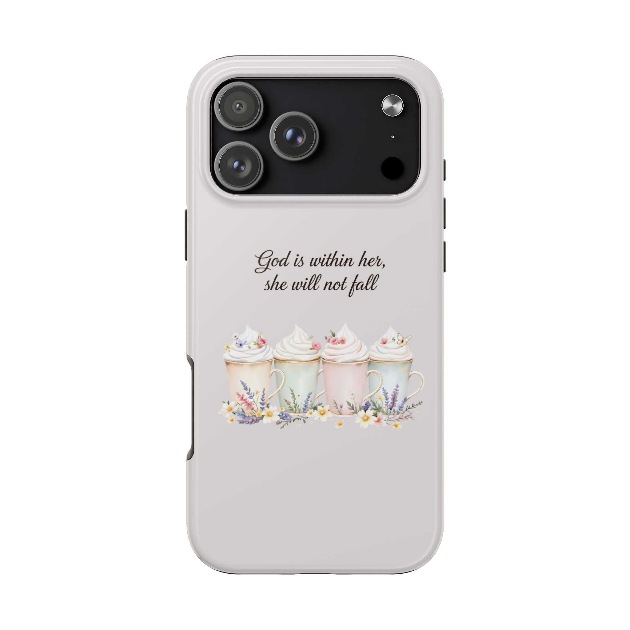 God Is Within Her Floral Phone Case | Scripture Bible Verse iPhone Case