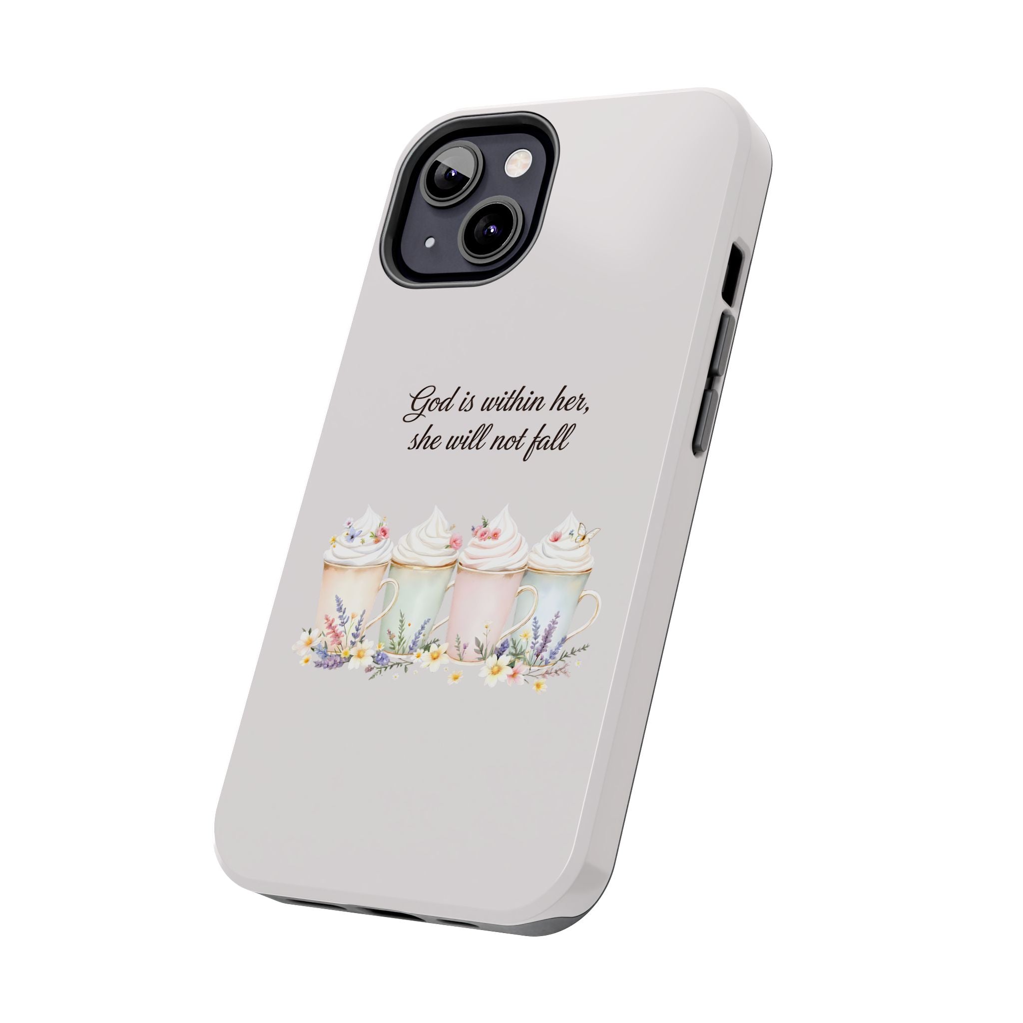 God Is Within Her Floral Phone Case | Scripture Bible Verse iPhone Case
