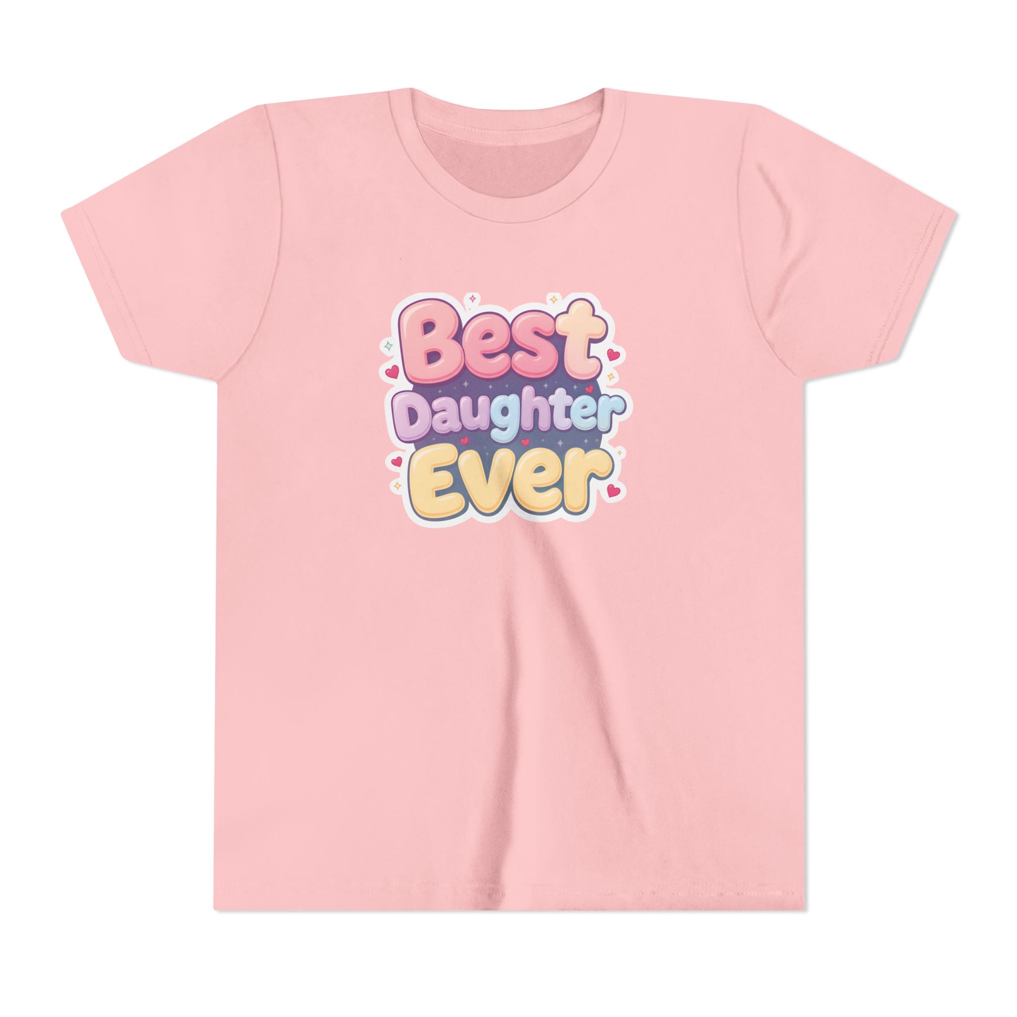 Best Daughter Ever Youth Tee — Cute Pastel Kids' T‑Shirt for Daughters, Mother's Day Gift