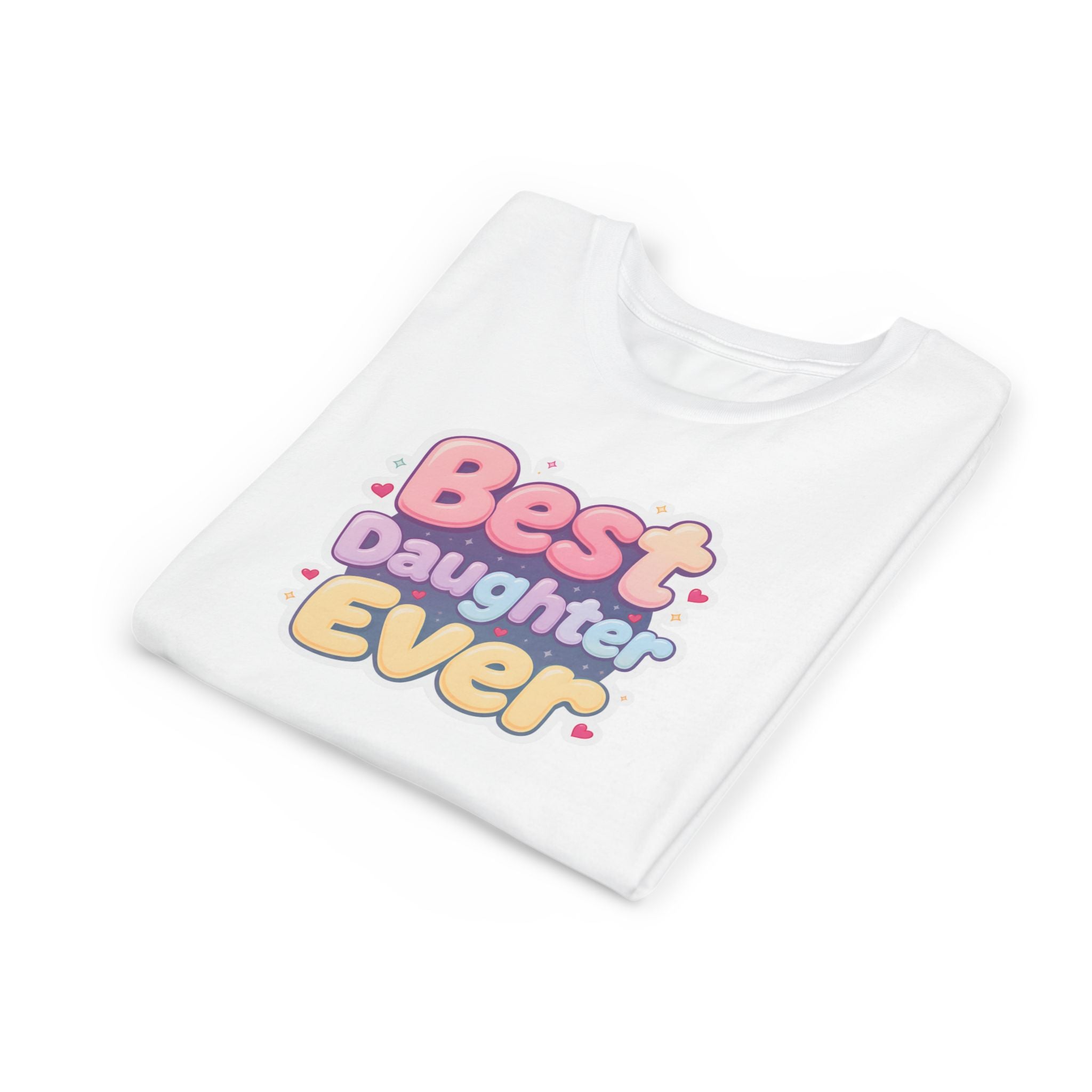 Best Daughter Ever Youth Tee — Cute Pastel Kids' T‑Shirt for Daughters, Mother's Day Gift