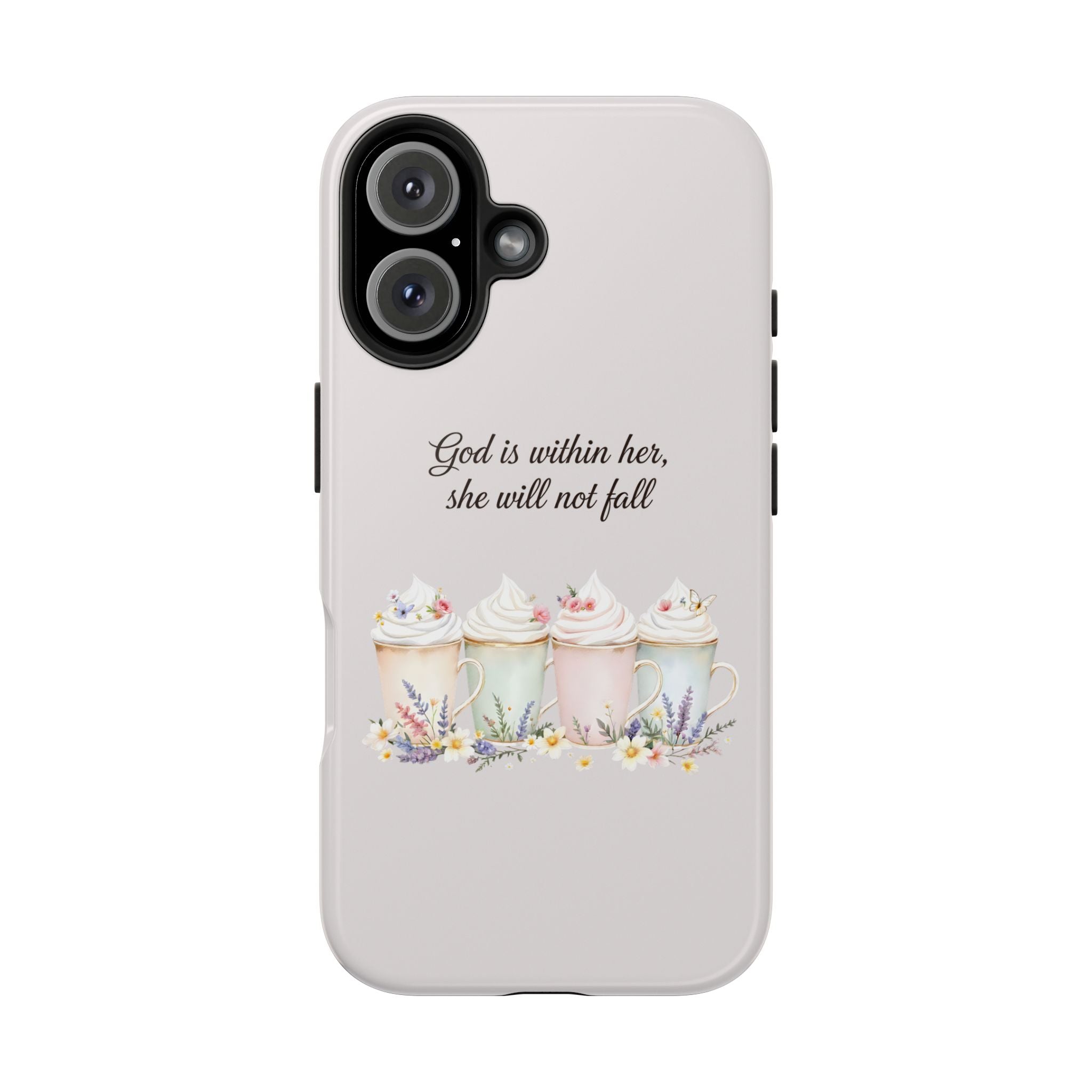 God Is Within Her Floral Phone Case | Scripture Bible Verse iPhone Case