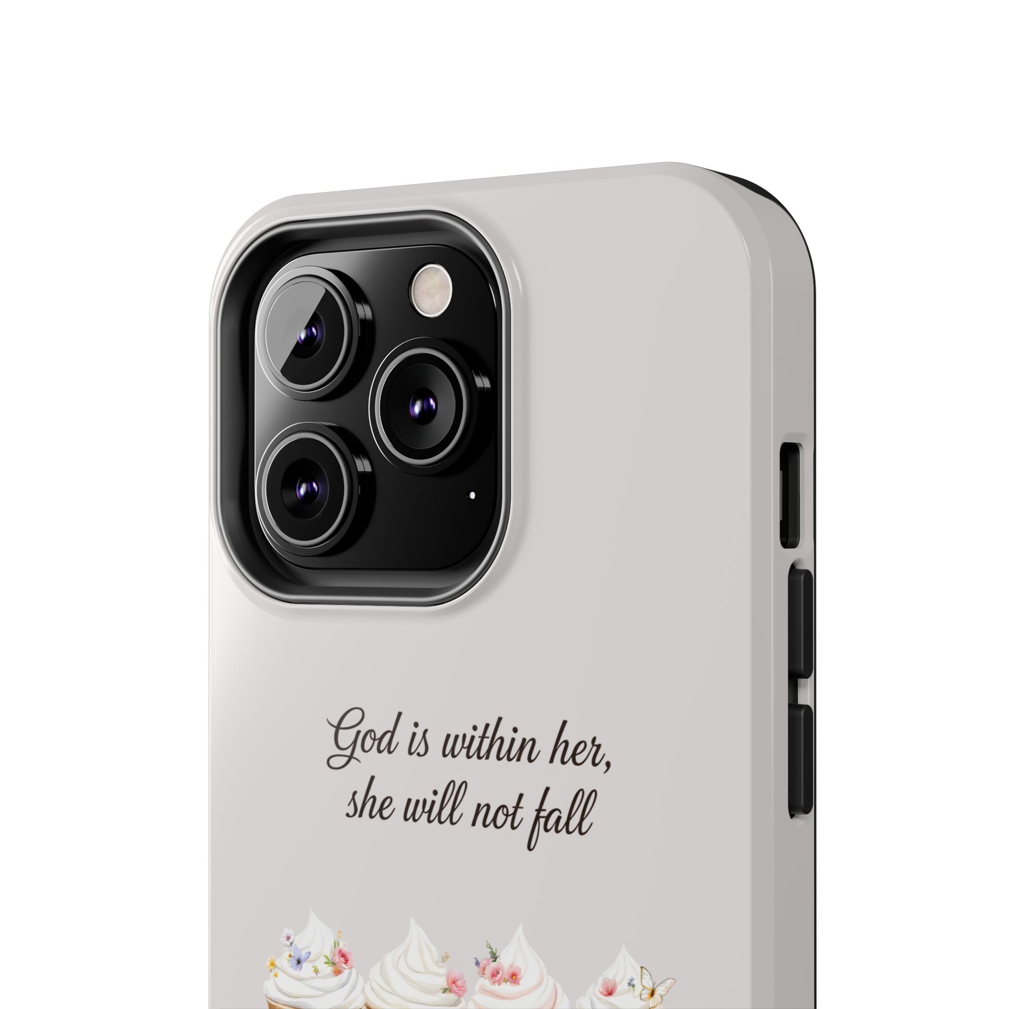 God Is Within Her Floral Phone Case | Scripture Bible Verse iPhone Case