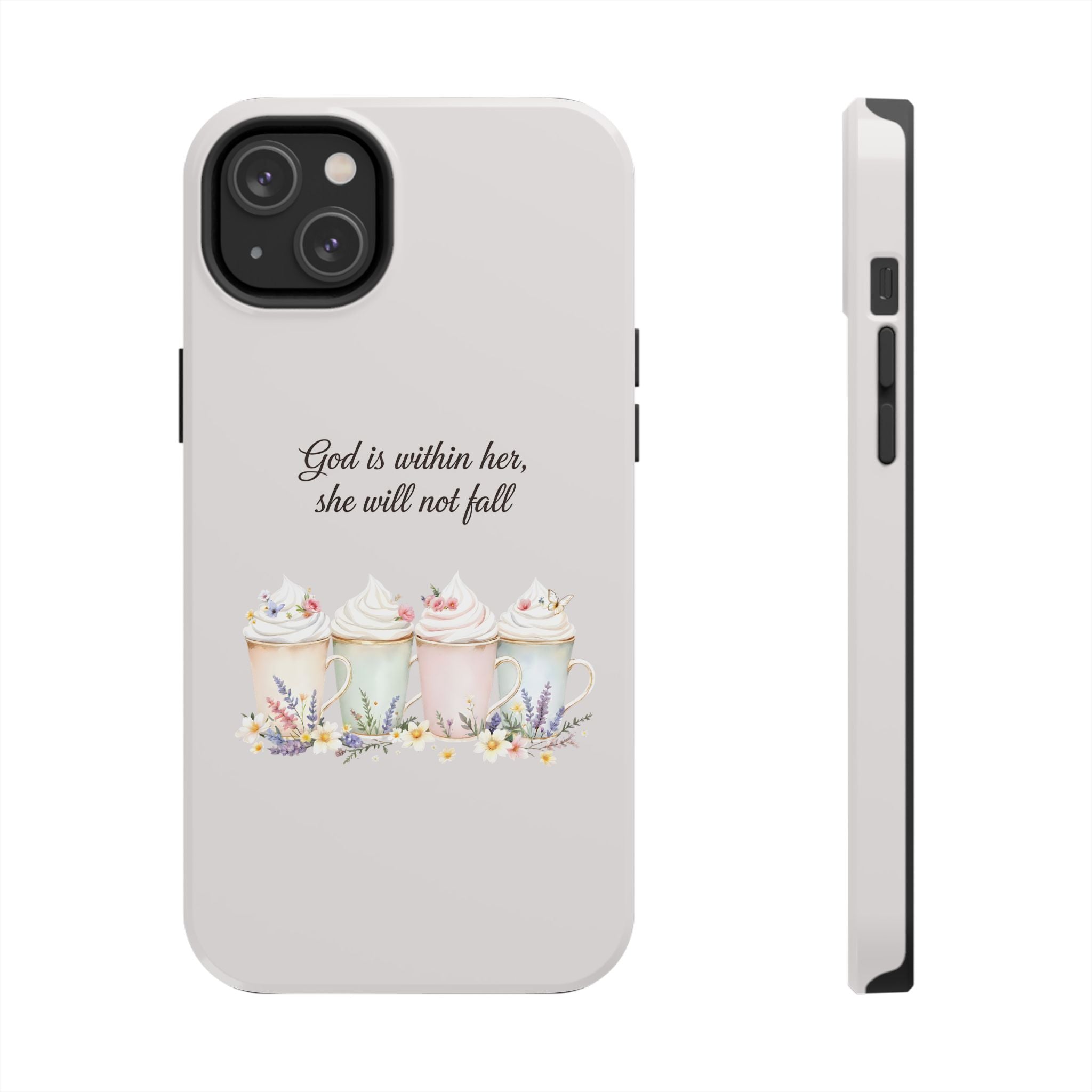 God Is Within Her Floral Phone Case | Scripture Bible Verse iPhone Case
